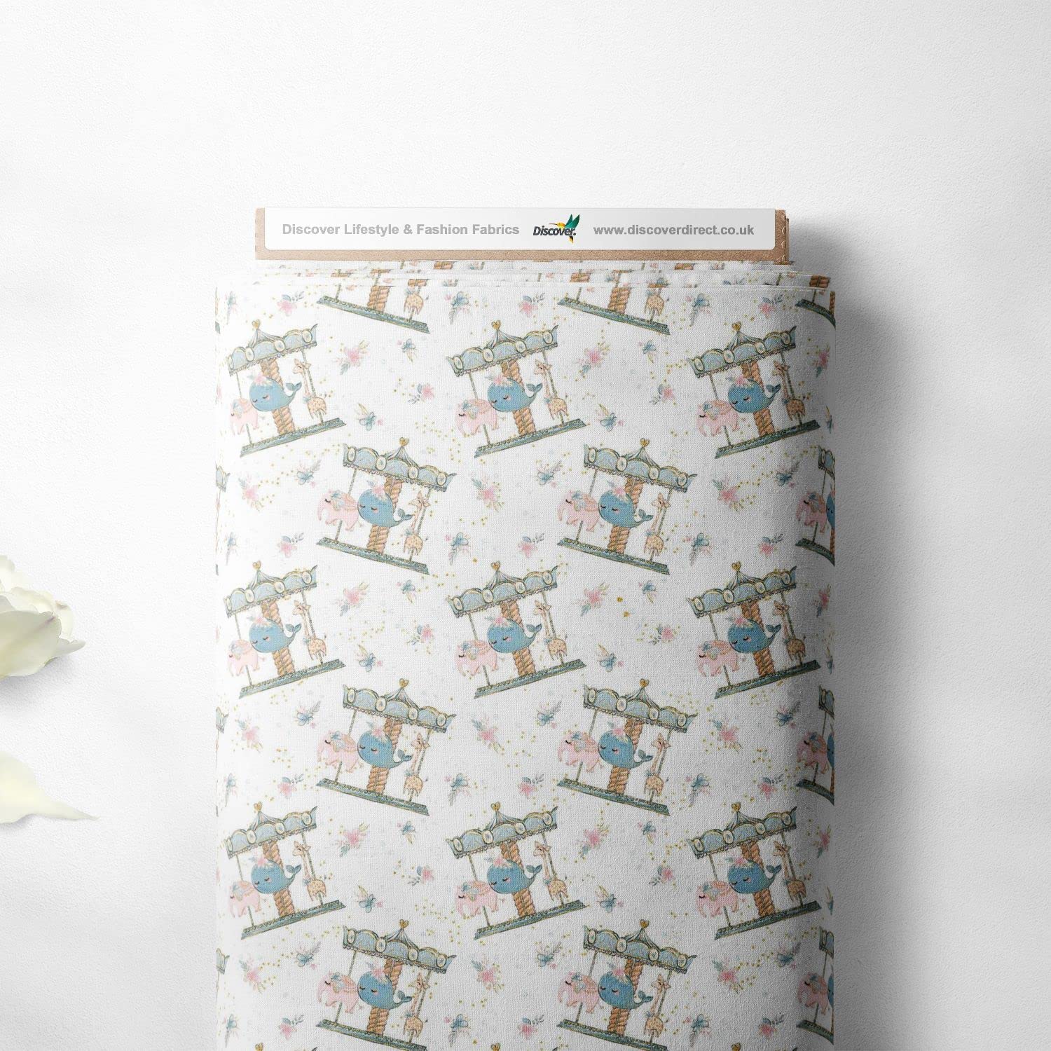 Discover Lifestyle & Fashion Fabrics Merry 100% Cotton Harmony Nature Animals Design Children Kids Craft Fabric Material | 55" - 140 Cm Wide (Per Half Metre, )
