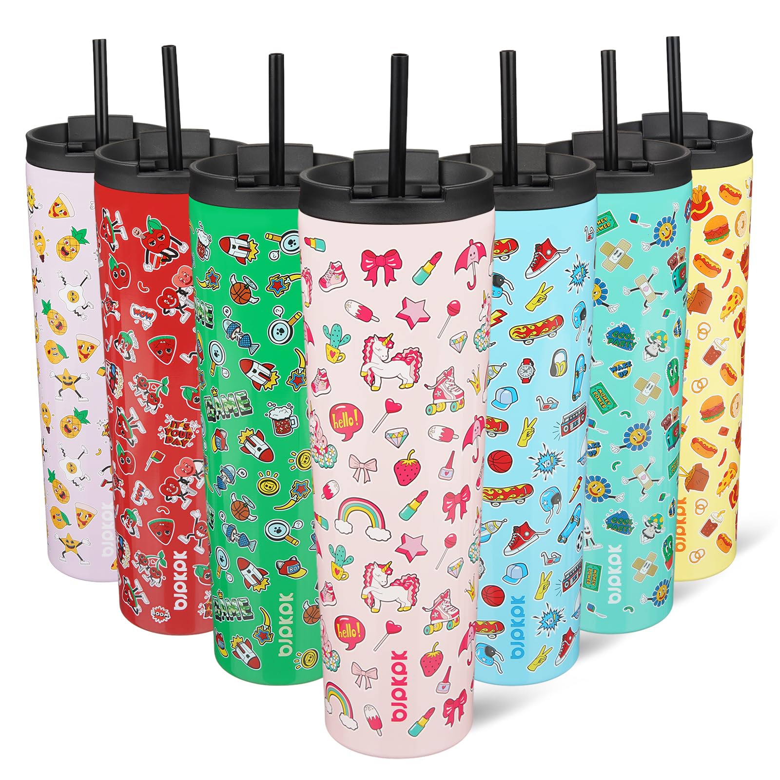 BJPKPK 34oz Coffee Tumbler with Straw, Insulated Stainless Steel Cup