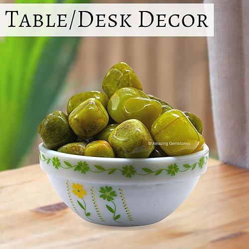 Miniatura 5 de Piedras pulidas de cristal de ópalo verde, piedras pulidas, piedras preciosas naturales para la curación, cristales de bricolaje para protección (1