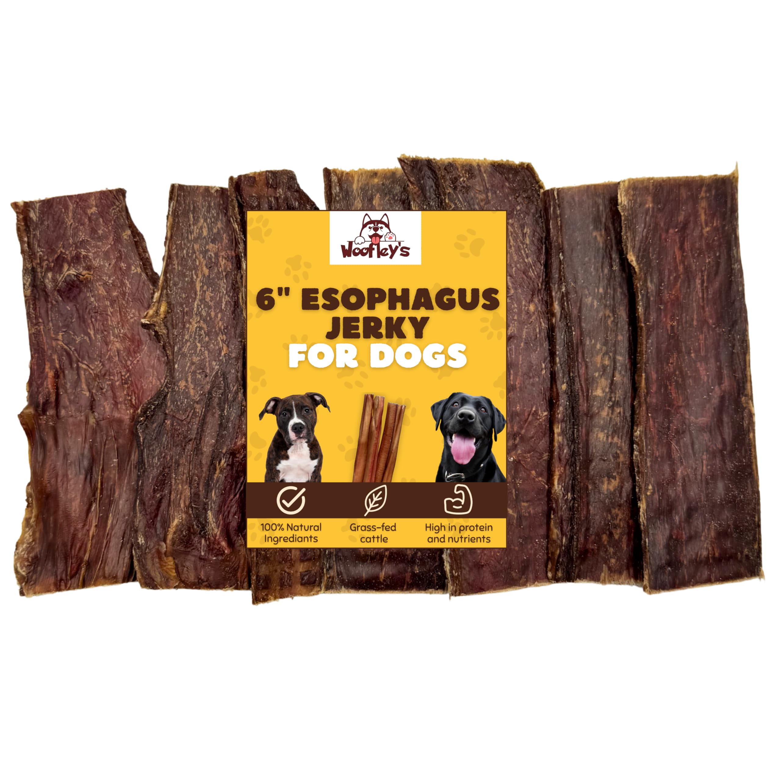 Woofley's - Esophagus Jerky (15 Count)- Gullet Sticks for Dogs - Safe Jerky Dog Chews -Easily Digestible Dog Jerky Bully Sticks