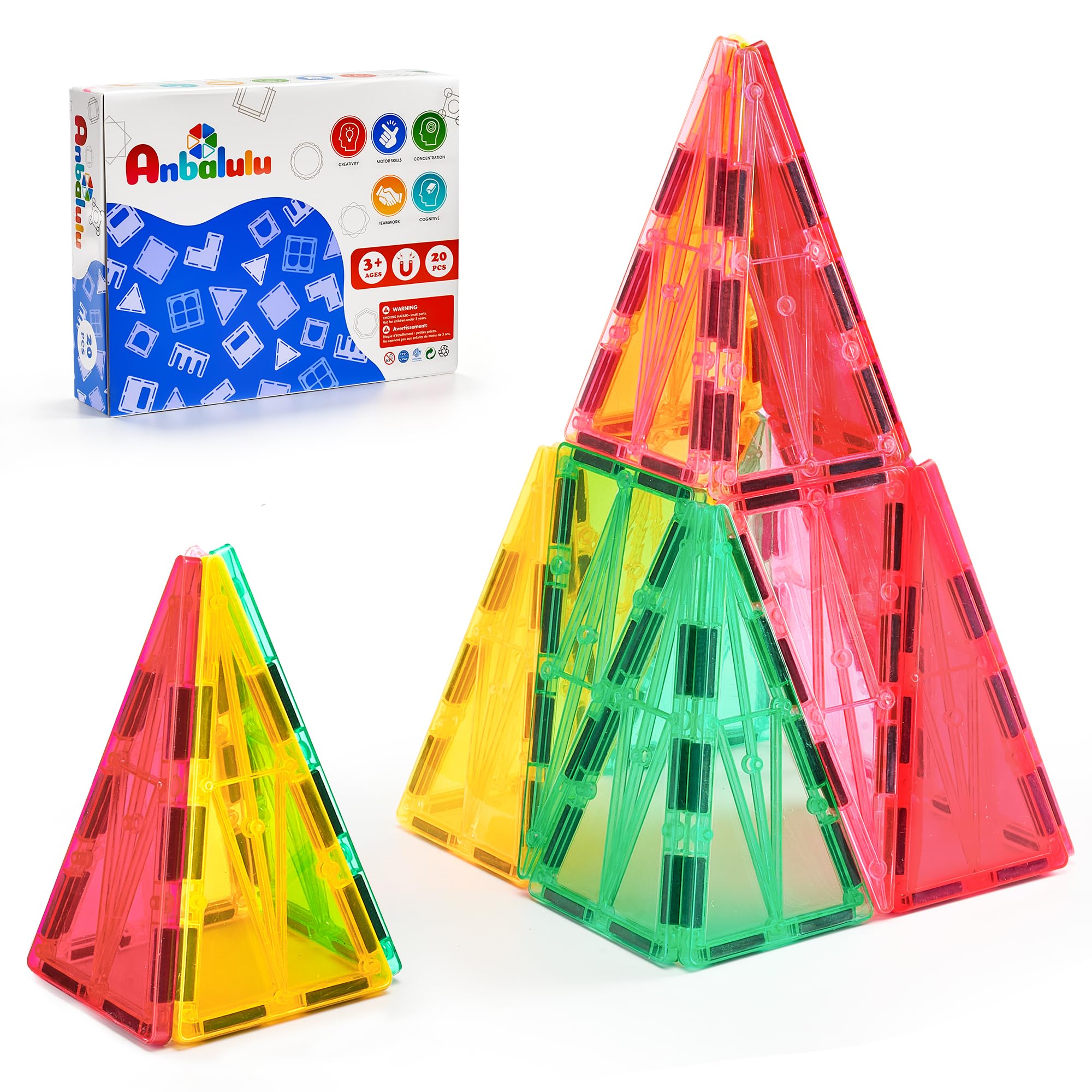 20 PCS Magnetic Right Triangles Expansion Pack – Essential Roof Shingles