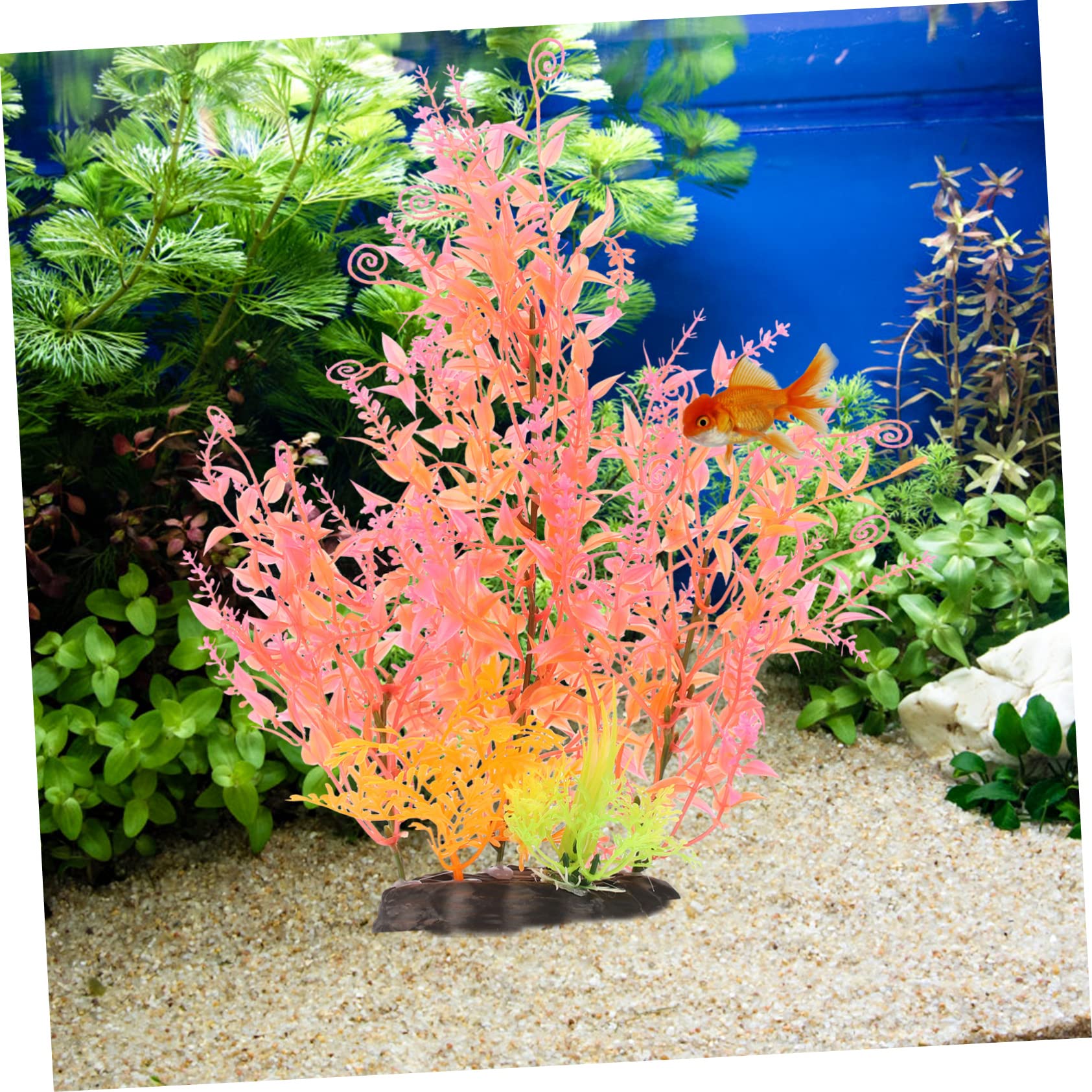 BESPORTBLE 10stücke Künstliche Pflanzen Für Aquarien Wasserpflanzen-Dekoration Mit Stabilem Sockel Für Fischbecken Und Terrarien Und Lebensecht Gestaltet