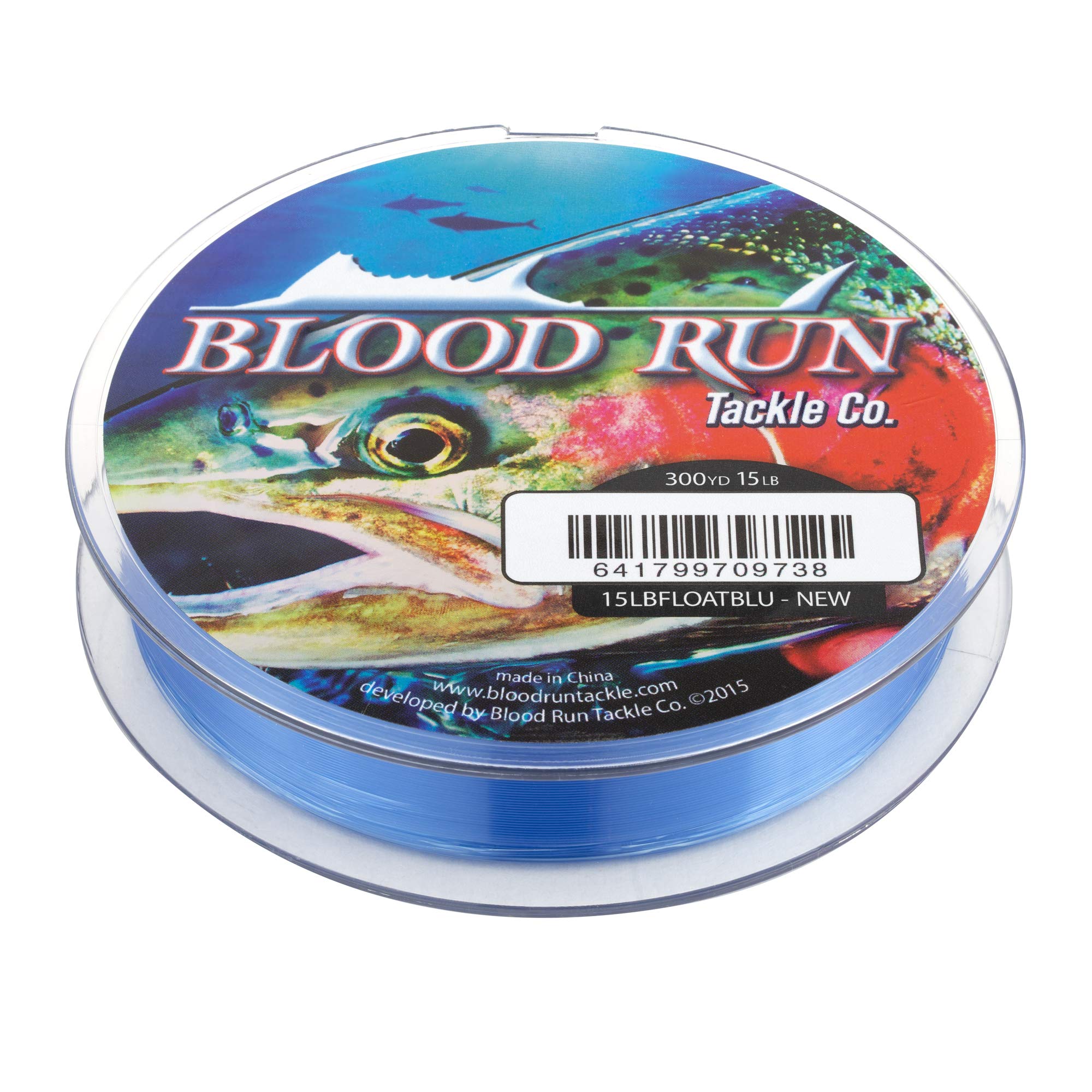 Blood Run Fishing Floating Monofilament 15LB Test 300 Yard Blue Mainline Centerpin