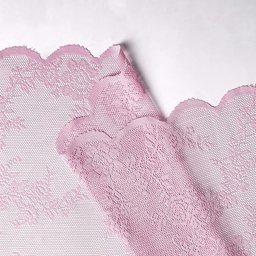 Miniatura 5 de Urban Lotus Cortinas traslúcidas de encaje rosa para dormitorio, sala de estar, 84 pulgadas, cortinas de gasa bordadas con rosas florales