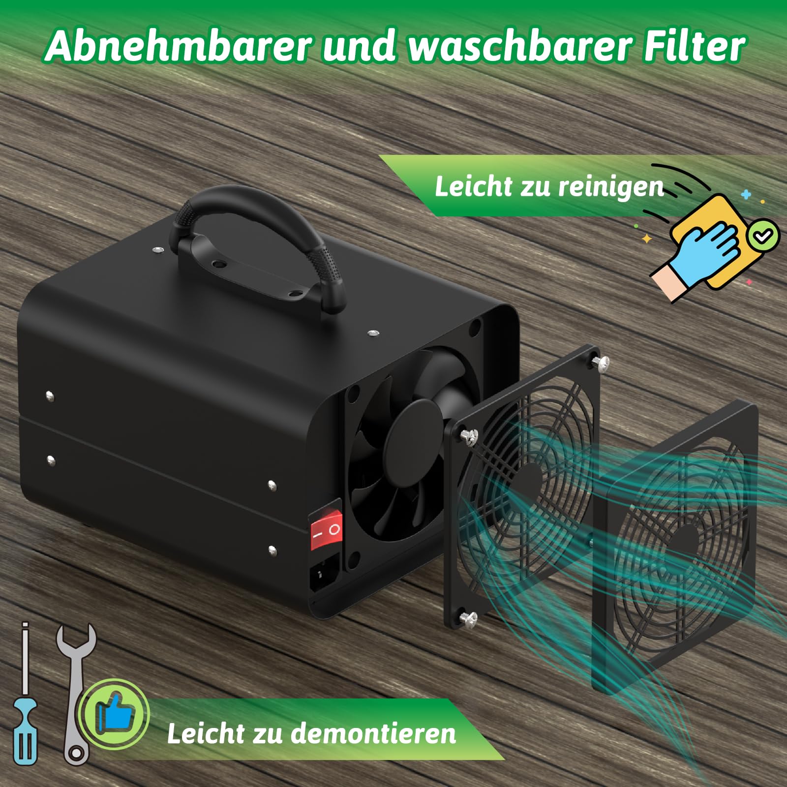 Industrieller Ozongenerator 98000mg/h mit Timer für Raum, Auto, Gerüche
