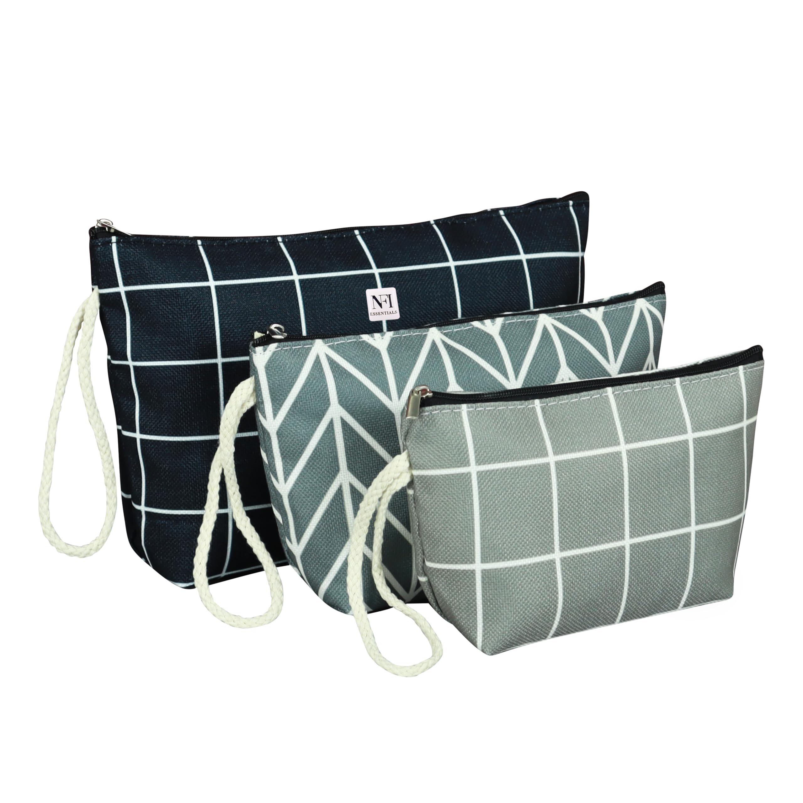 NFI essentials Set of 3 Makeup Pouch for Women Small Stylish Printed Pouches for Makeup Accessories Canvas Travel Cosmetic Pouch Toiletry Bag for Women Make up Pouch for Girls-image-12