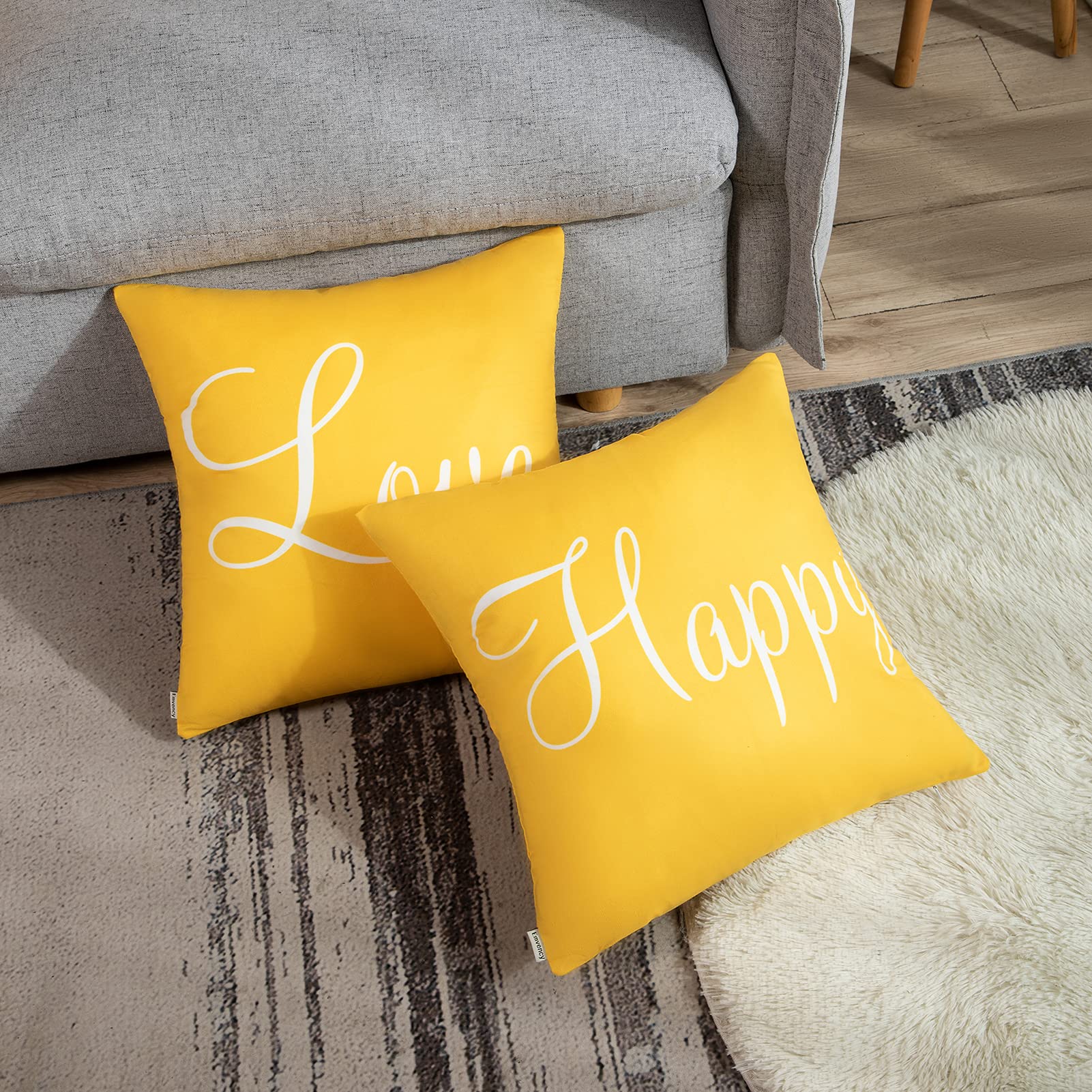 Britimes - Juego de 4 fundas de almohada decorativas de 1818 pulgadas, color amarillo