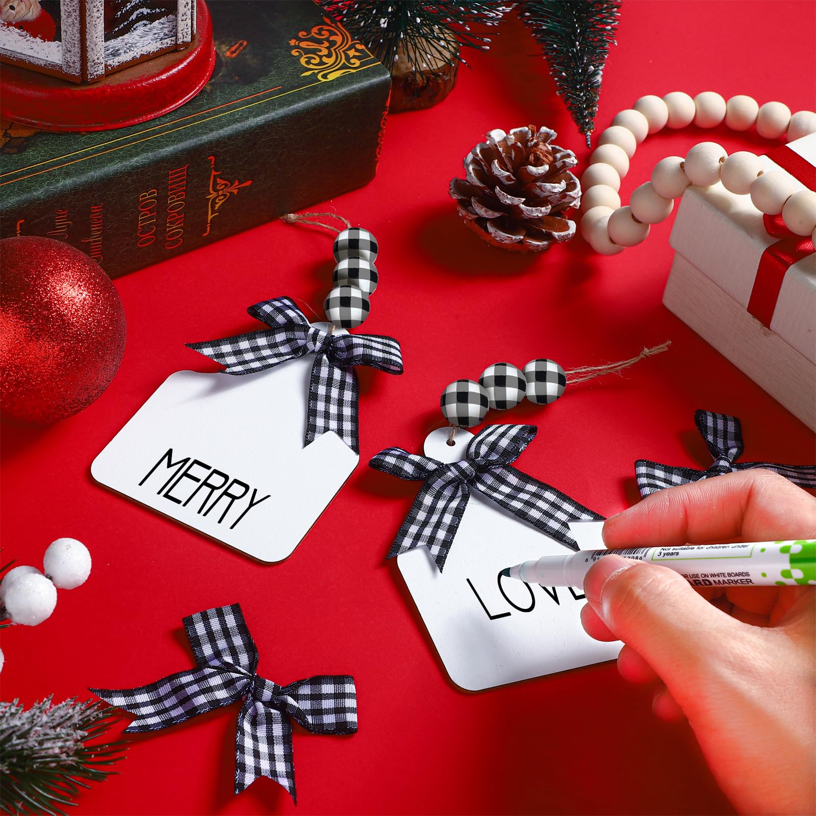 Lot De 120 étiquettes Cadeaux De Noël Alintor - Papier Kraft étoilé Rouge/marron/blanc, Pour Emballage, Bouteilles, Confitures