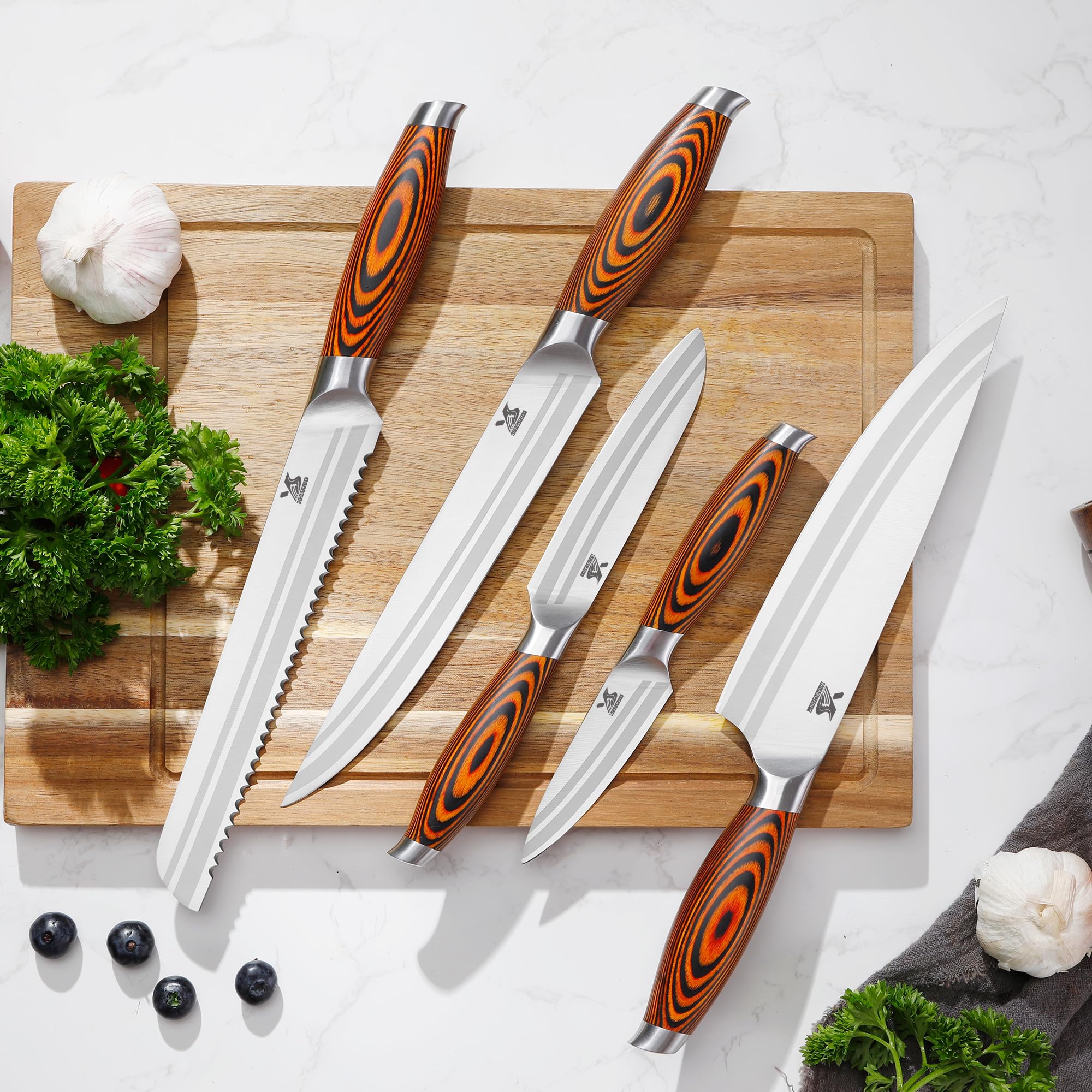ドイツ製鋼炭素ステンレススチールシャープ　日本製料理ナイフ5本セット　調理器具 Amazon | MSY BIGSUNNY ナイフ5点セット キッチン用品ナイフ