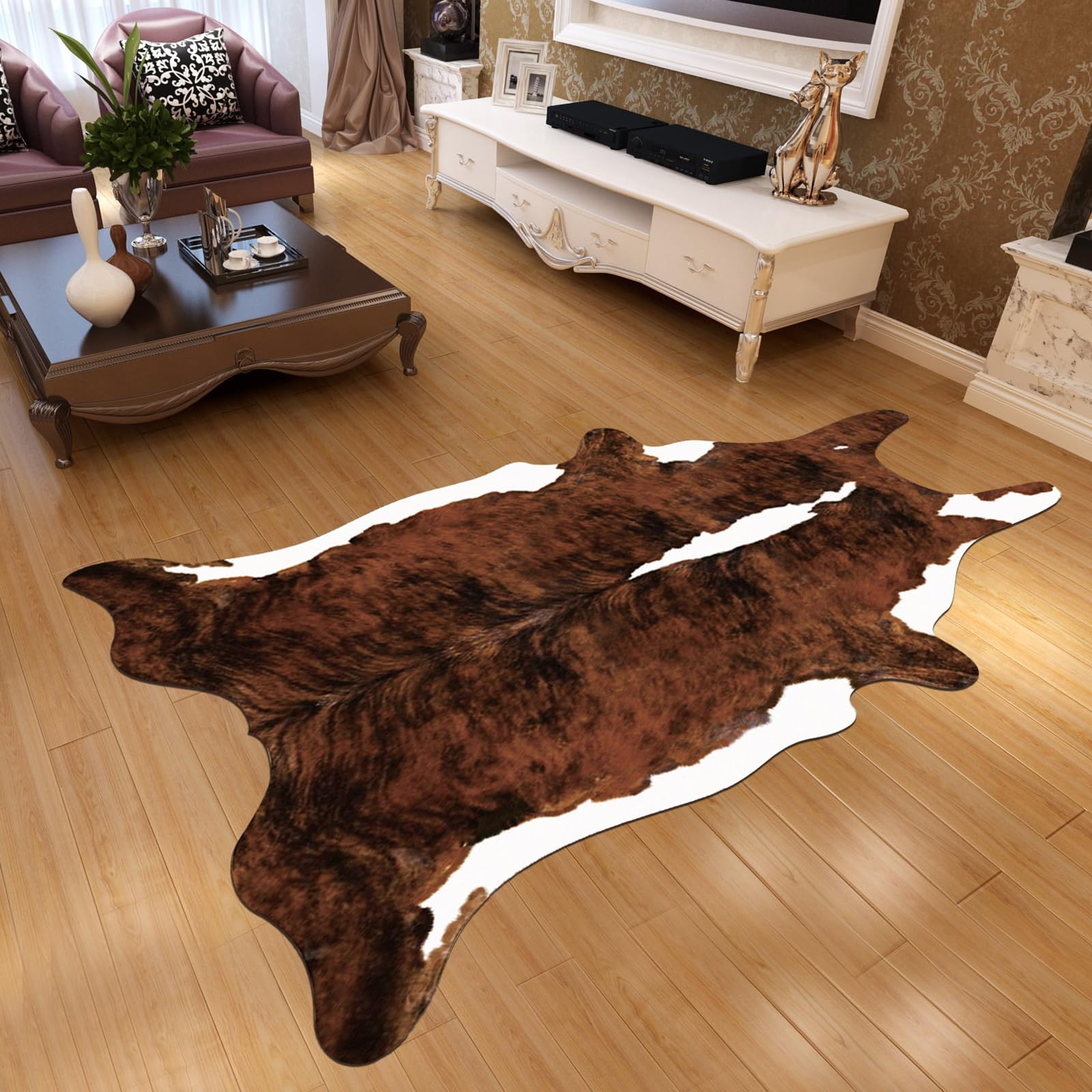 RobustWeg Zebras Print Carpet,Faux Animal Skin Rug,Faux Zebras Print Area Rug,Animal Print Carpet,Cow Hide Rugs,Irregular Shapped Area Rugs,Non-Slip,For Home Area Living Room Area Bedroom Area