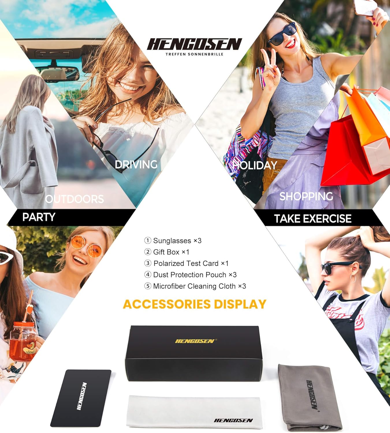 HENGOSEN Sunglasses-for-Men Polarized Mens Sunglasses: Retro Sun glasses with UV Protection for Driving Fishing - Image 7