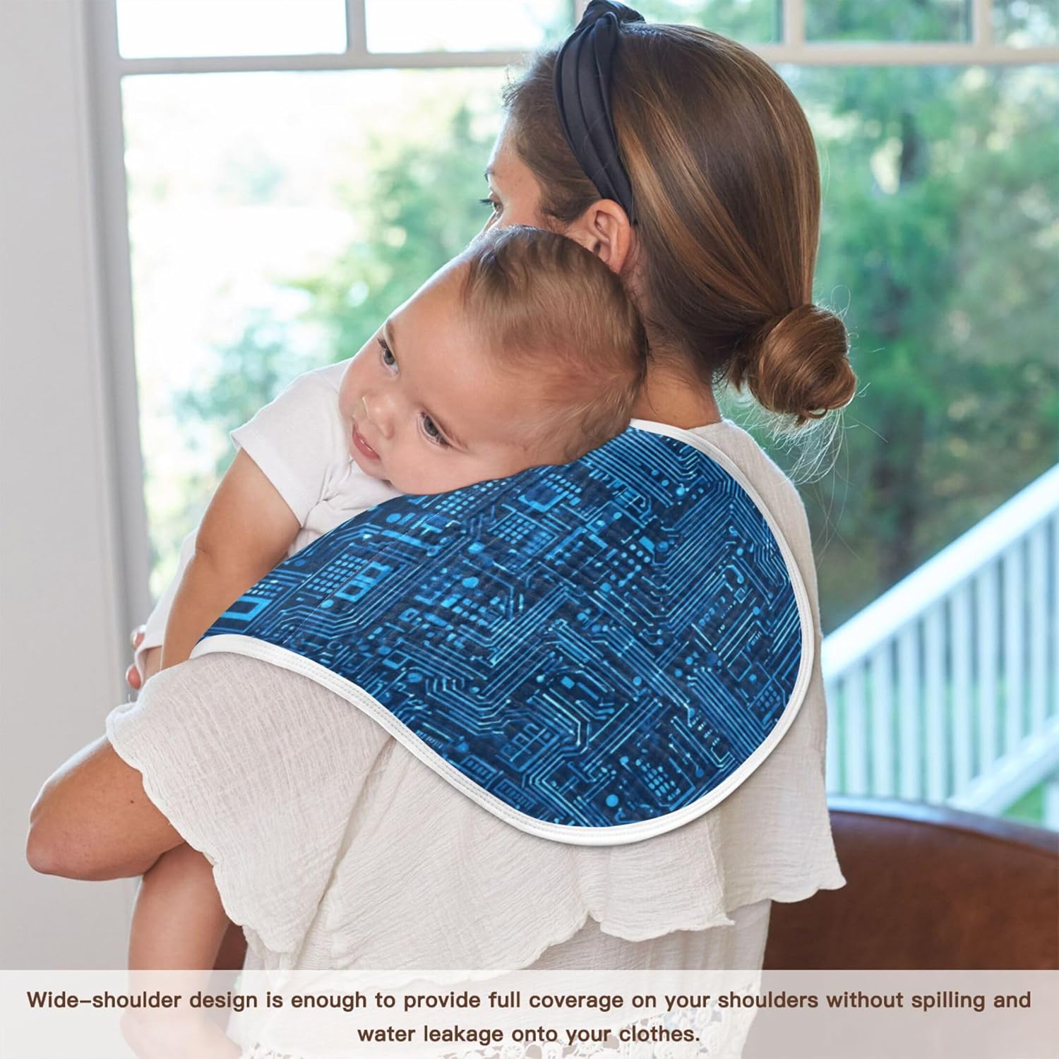 Blue Circuit Board Burp Cloths Baby Boys Girls Absorbent Soft Cotton Burping Cloths Rags 4 Pack