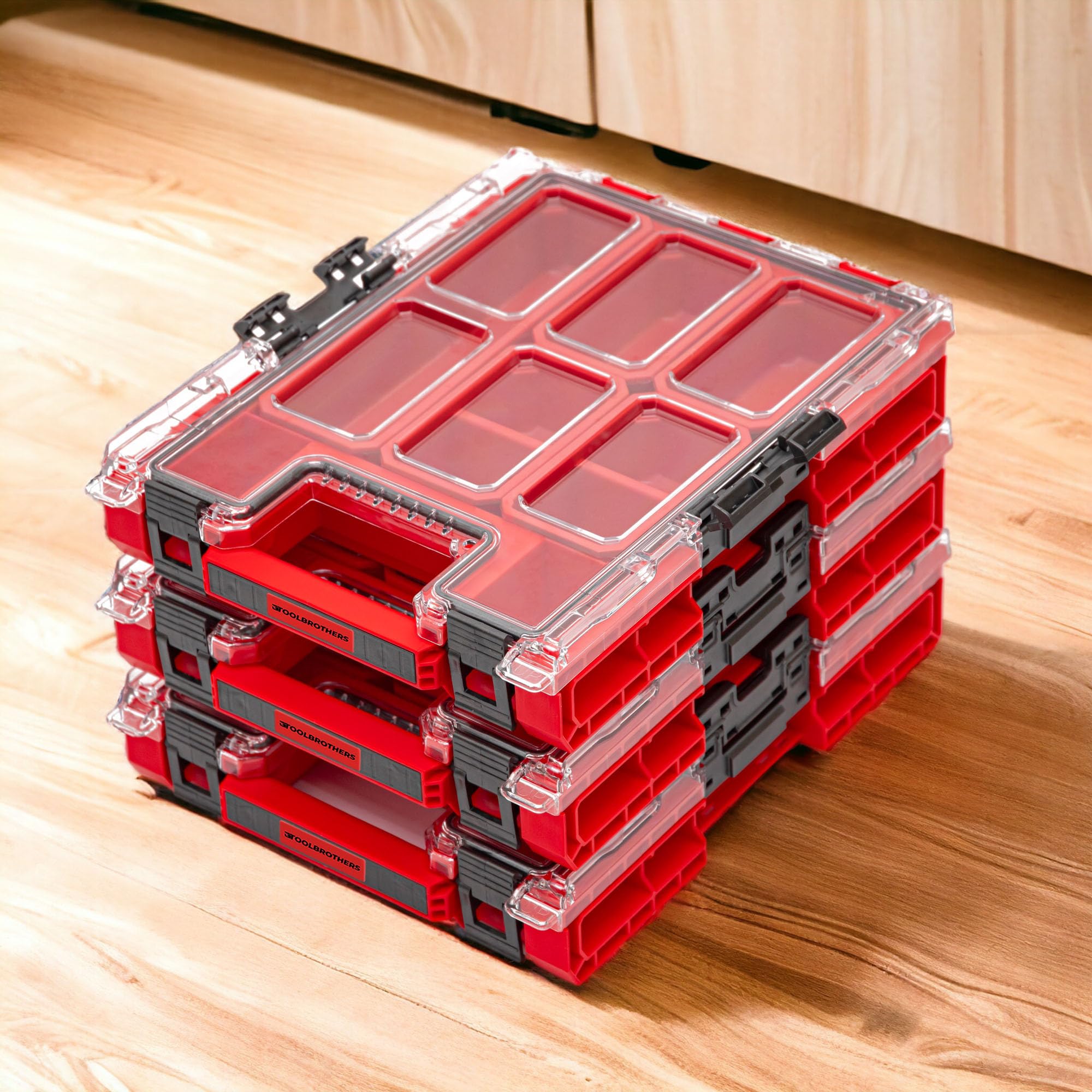 Toolbrothers RHINO ONE organizer M RED ULTRA HD organizer 365 x 265 x 77 mm 2,5 l można układać w stos, IP66