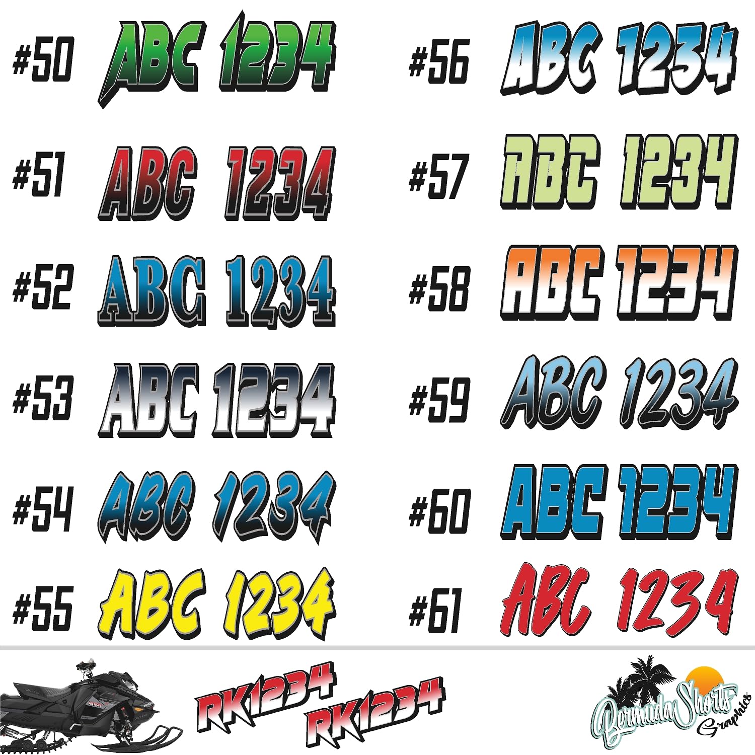 Boat Lettering Custom Snowmobile Registration Number Decals - Vinyl ...