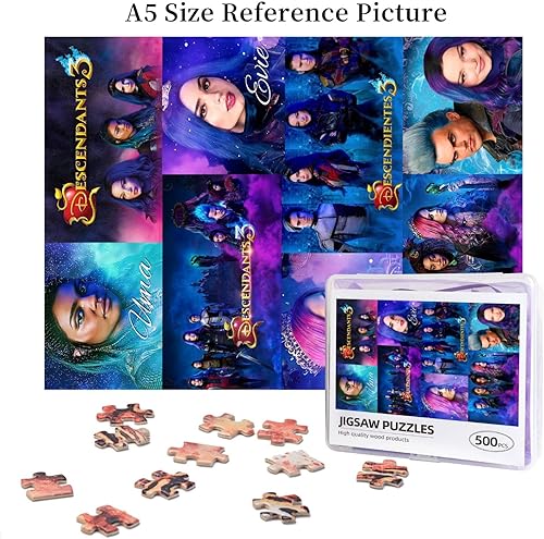 Miniatura 5 de Rompecabezas de 3 películas de dibujos animados de Descendientes, 500 piezas, rompecabezas de madera de dibujos animados, rompecabezas de collage de
