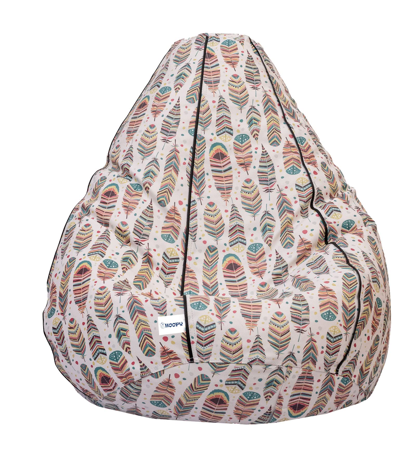 Hoopy Kids Large Bean Bag Cover (Without Beans)- Feather Print_Birthday Gift Item for Kids 4