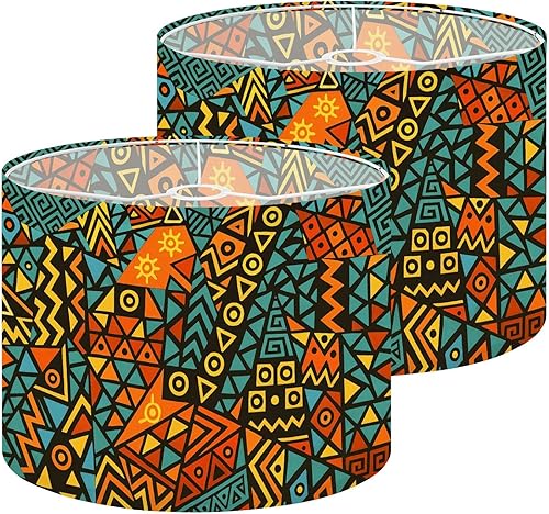 Miniatura 10 de Drum Lamp Shade Retro 70s sunset abstract rainbow stripe wave groovy Lampshade for Floor Lamps Table Lamps Pendant Light 13"x10" Replacement Linen