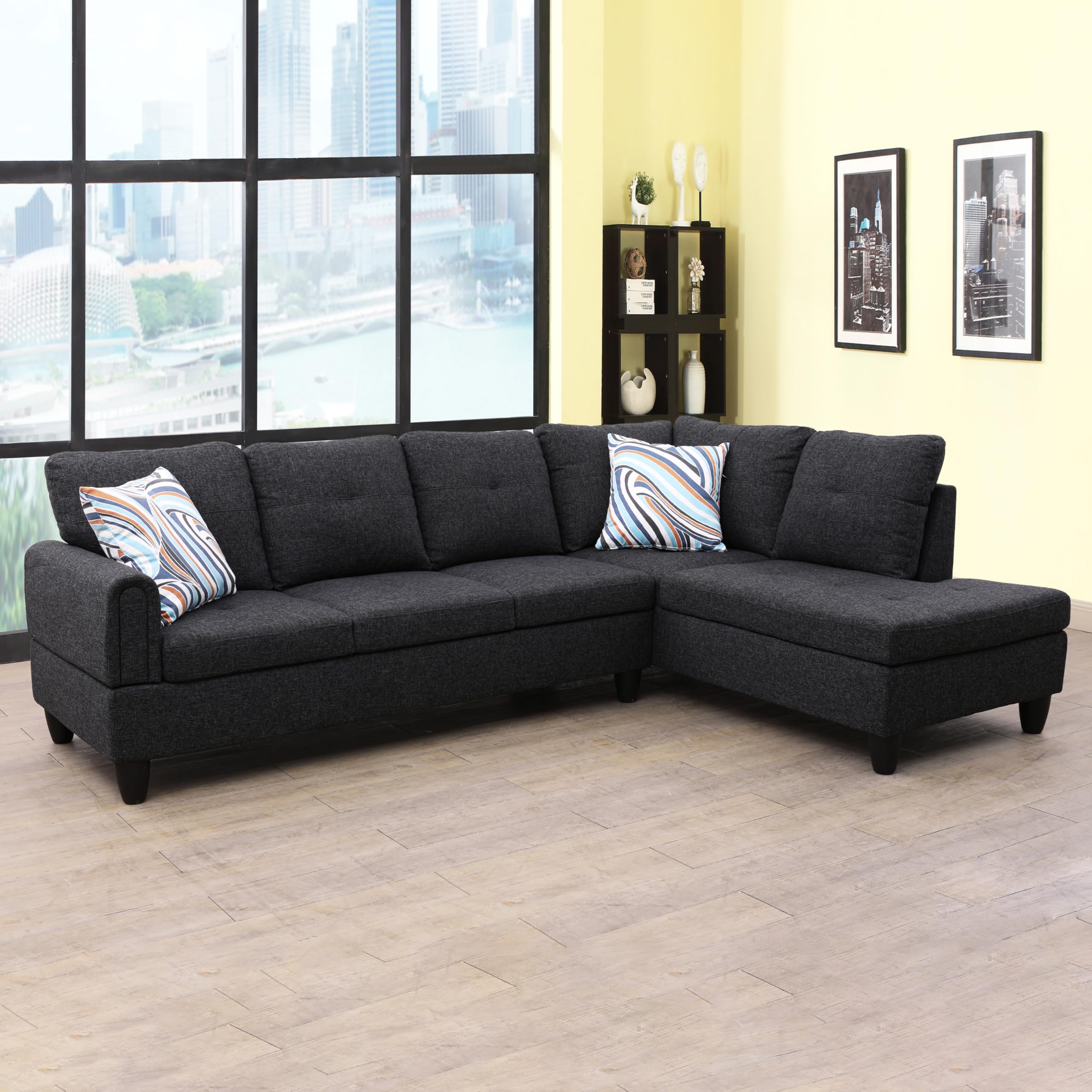 NicBex Sectional Couches for Living Room 2 Pieces Modern Sectional Sofa with Right Chaise Sectional Couch with Solid Frame Classic L Shape Sectional