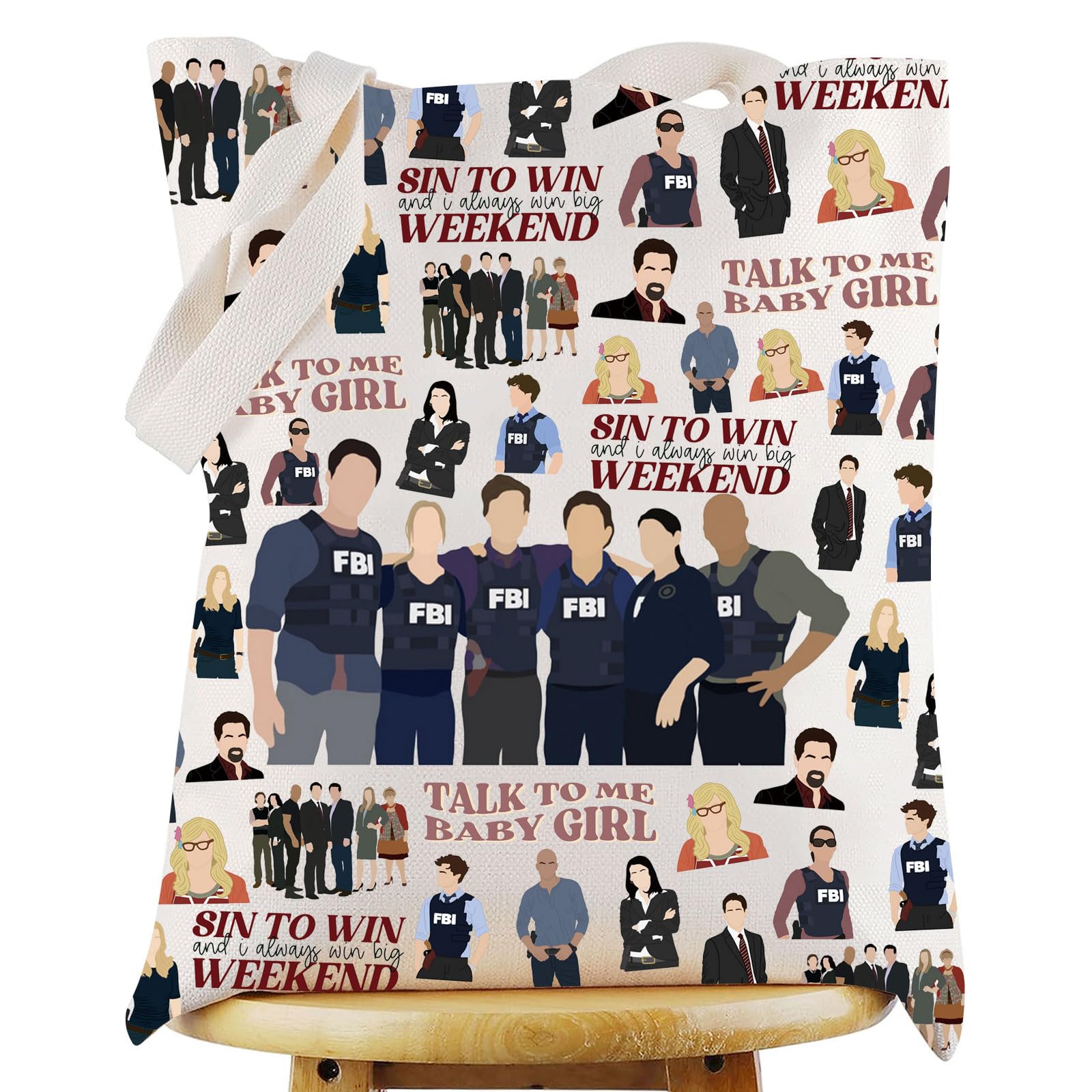 WZMPA Crime TV Show Tote Bag Derek Morgan Fans Gift Aaron Character Reusable Grocery Bag Spencer Fans Gifts