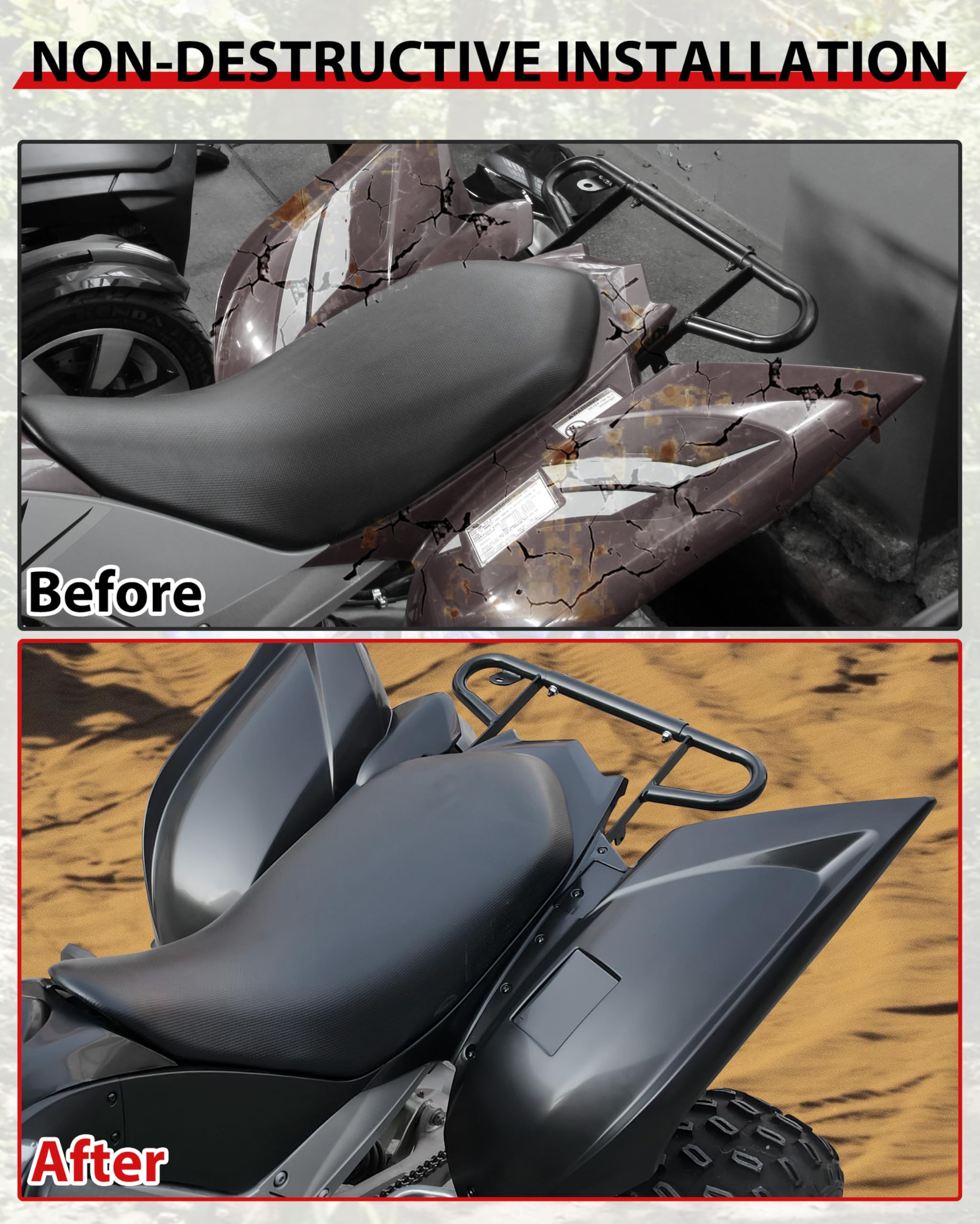Rear Fender Flares for Raptor 700, Black Rear Mud Flaps Mud Guards Extension for Yamaha Raptor 700 700R 2013-2025 Accessories
