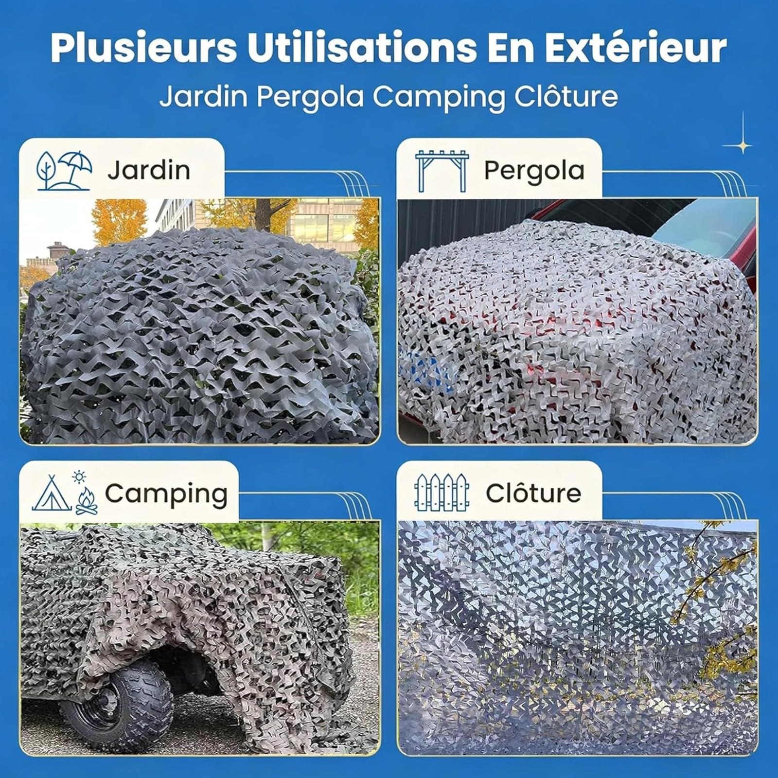 Tarnnetz Jagd Camouflage Netz Sonnensegel für 2x3m 3x4m 4x6m 10x10m Camping Tarnung Net für 210D Outdoor Militär Sichtschutz Garten Thema Dekoration Militär Grade Camouflage Netz 4x7m Grau