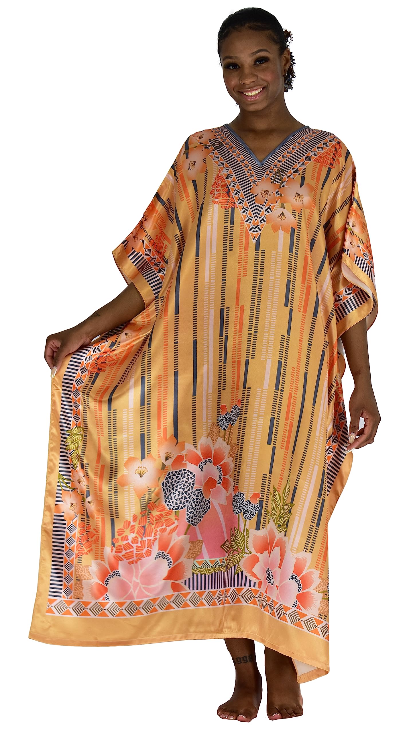 Up2date Fashion Satin Caftans Collection in Many Unique Digital Prints Choices, Style Caf-DGP09