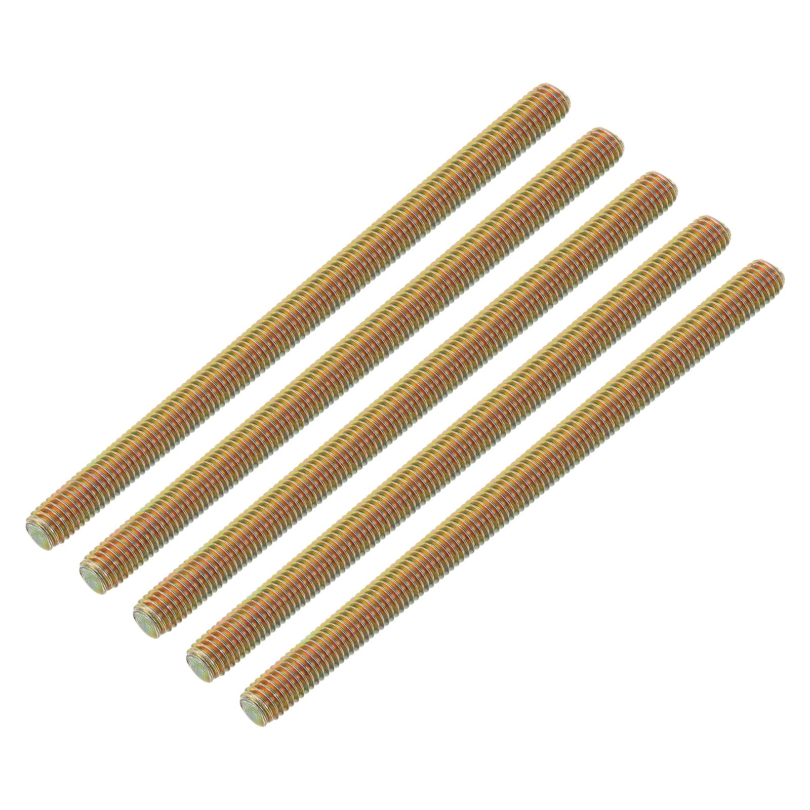 uxcell 10 Pcs Fully Threaded Rod, M8-1.25x130mm Carbon Steel Long Thread Screw Right Hand Threaded for Furniture Mounting Assembly Fastening