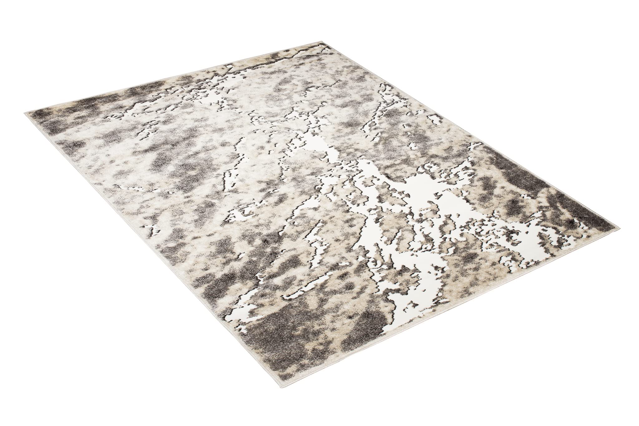 TAPISO Breeze dywan z krótkim włosiem, nowoczesny, kremowy, brązowy, beżowy, efekt 3D, melanż, do salonu, sypialni, 140 x 190 cm