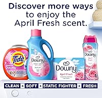 Vista 6 de Downy Soft, Suavizante de tela líquido 2 en 1 suave y fresco, April Fresh, 140 fl oz, 190 cargas, El acondicionador de tela líquido proporciona
