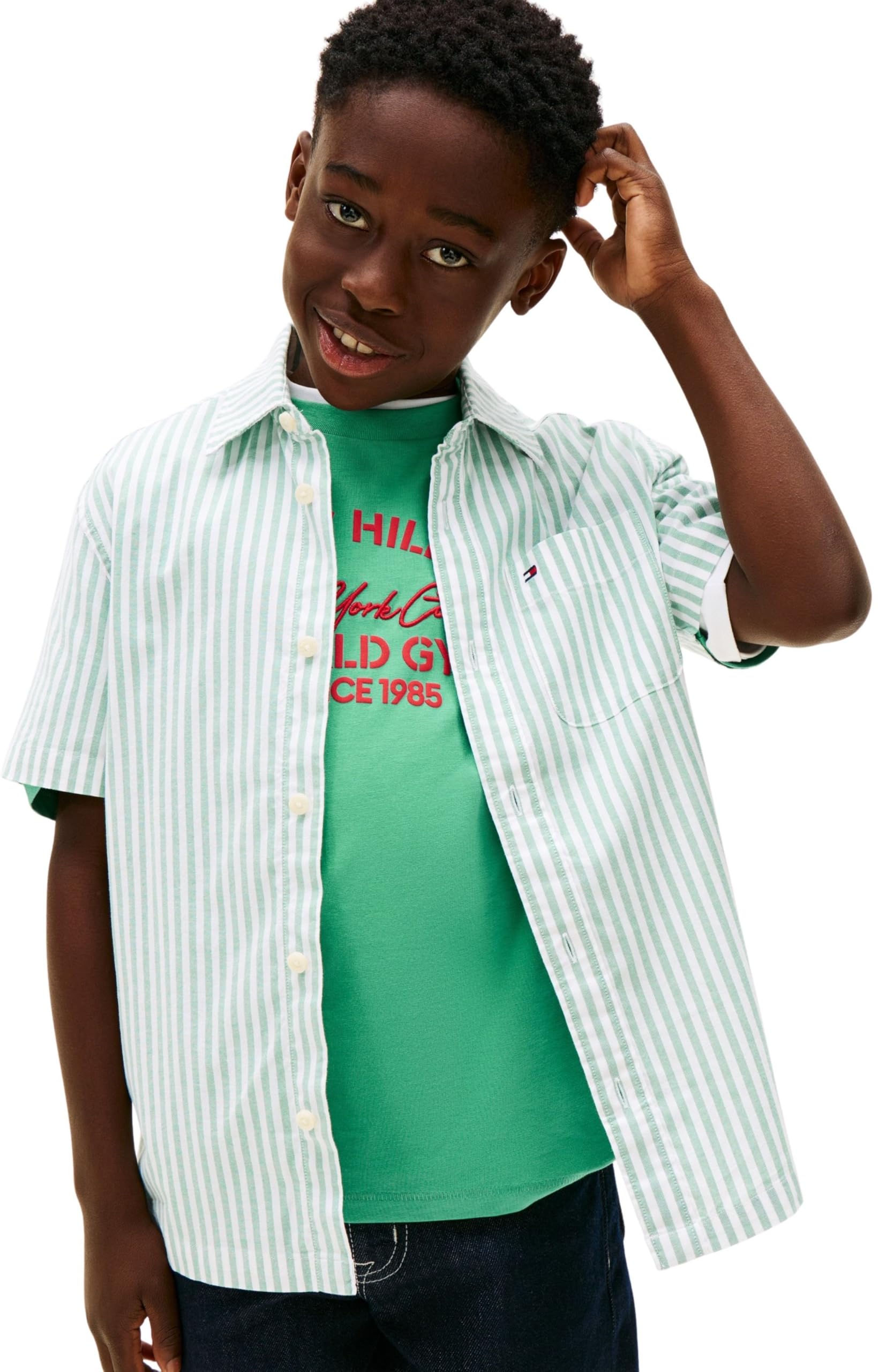 Tommy Hilfiger Jungen Flex Ithaca Stripe Shirt Ss Kb0kb10210 Shirts (1er Pack)