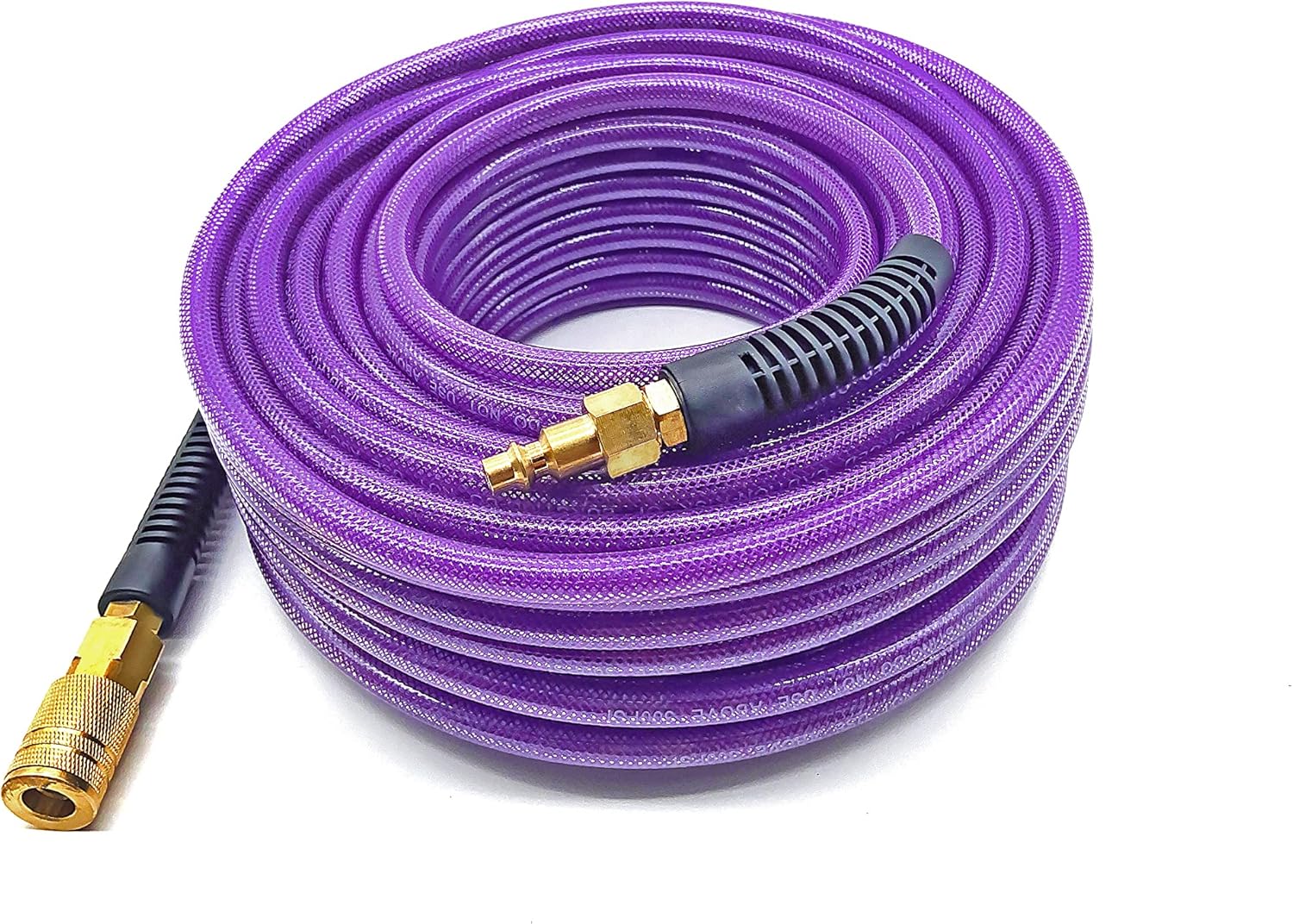 SYXQT Polyurethane(PU) 1/4-Inch x 50FT Reinforced, Air Hose with 1/4” Swivel Industrial Quick Coupler and Plug, Bend Restrictor,Purple : Everything Else