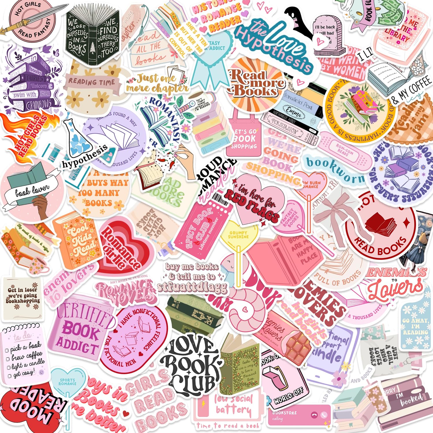 200PCS Book Stickers for Kindle,Kindle Stickers Bookish Sticker Pack for Kindle,Laptop Water Bottle Computer Kindle Accessories,Book Lover Gifts