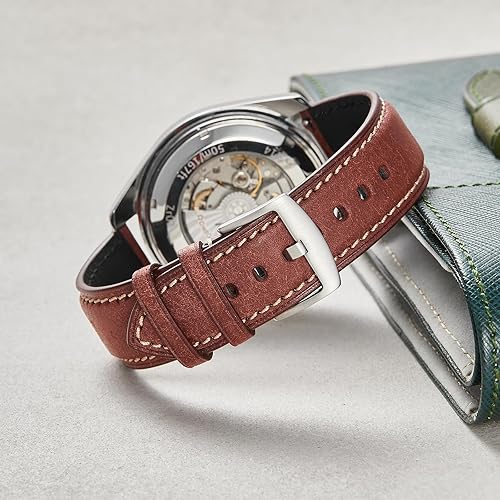 Miniatura 3 de Genuine Leather Watch Band,Italian Pueblo Cowhide,Quick Release,Silver Buckle,8 Colors,18mm 19mm 20mm 21mm 22mm