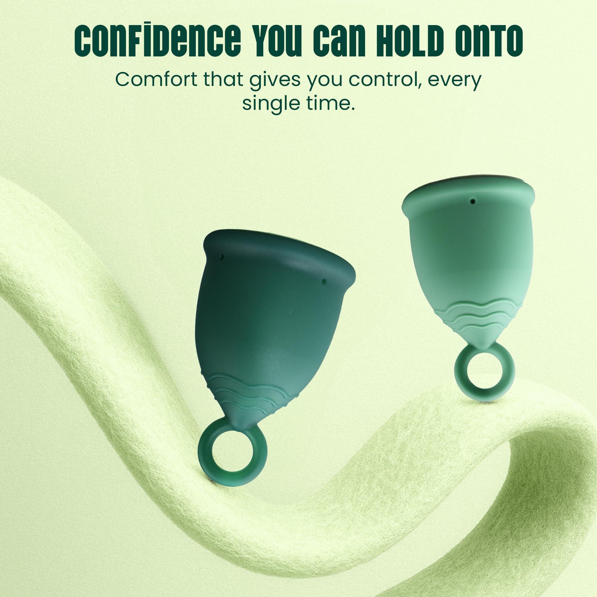Shordy Reusable Menstrual Cups for Women – Soft Medical-Grade Silicone Period Cup with Loop Handle for Easy Removal – Feminine Hygiene Alternative to Pads, Tampons & Discs