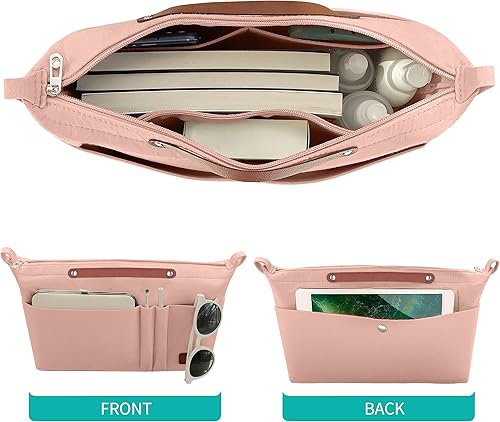 Miniatura 5 de Soyizom Organizador de bolso, organizador de bolsa de inserción para bolsos, organizador de fieltro con cremallera y bolsa de llavero en la bolsa,