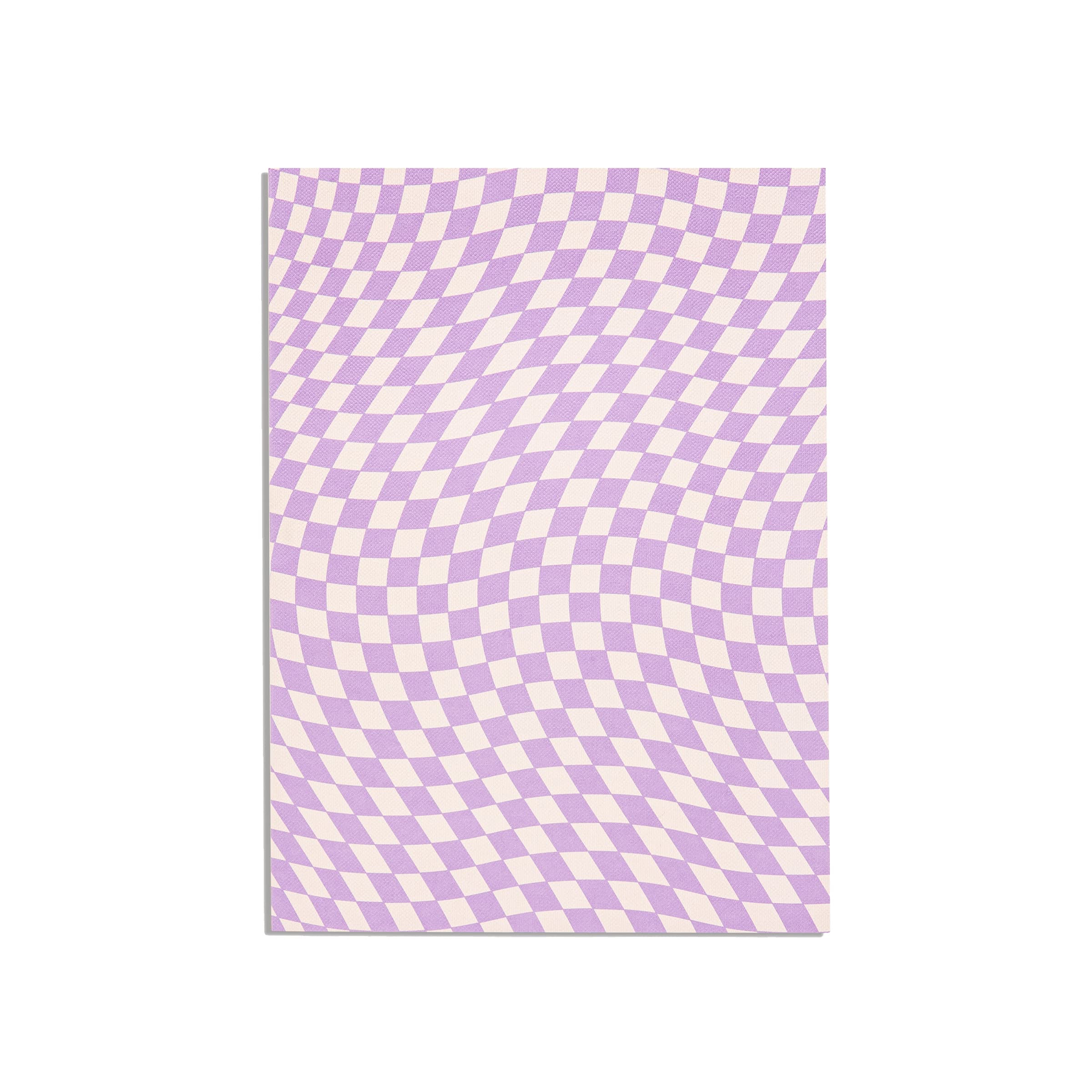 Poketo Checkered Object Notebook - Lavender - Blank, Aesthetic Notebook for Journaling, Office or School - Soft Cover, Lay Flat Journal - 140 Blank Pages, 7" x 9.75