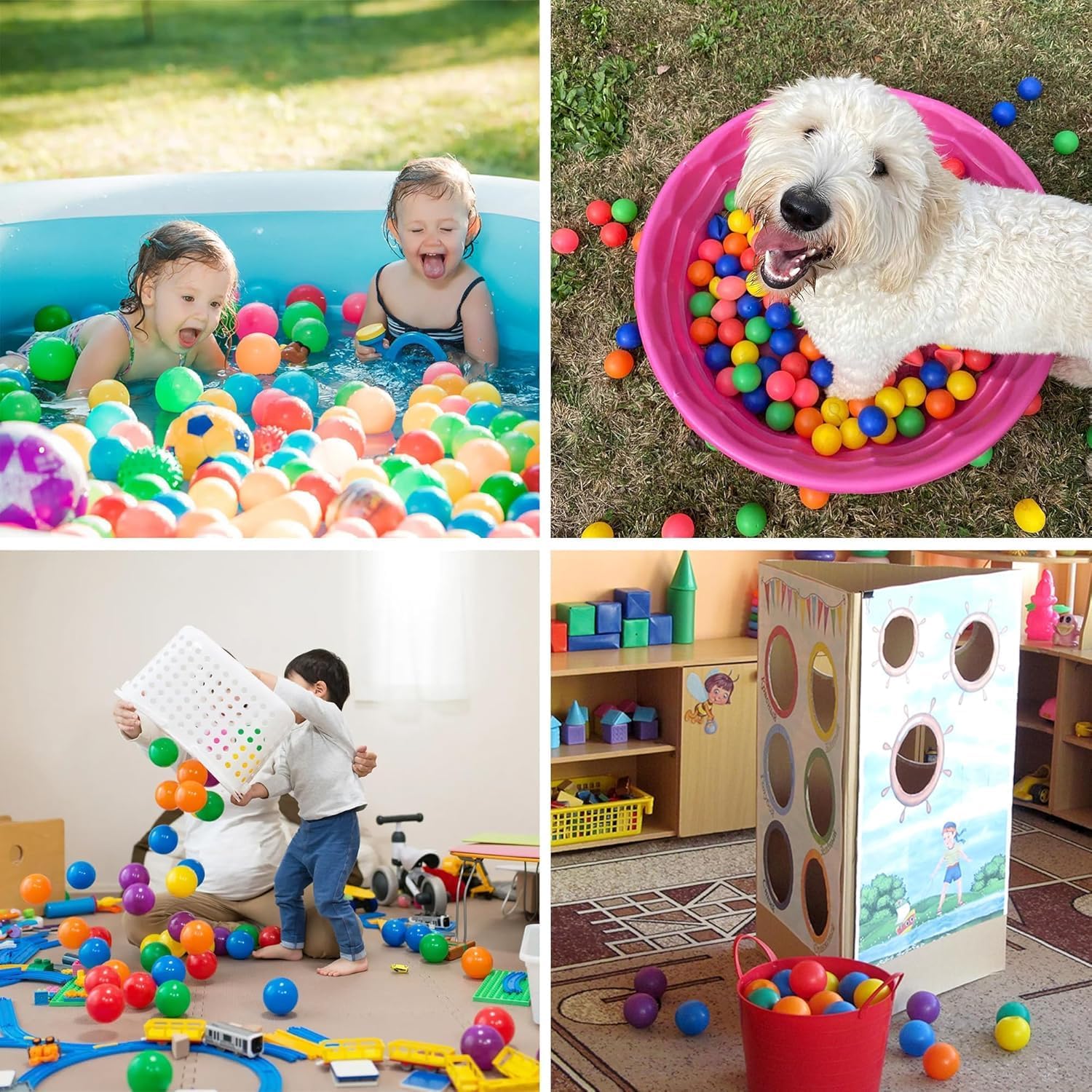 Ball Pit Balls 500 Pack 2.2 Inch Crush Proof Plastic Play Balls for Kids Toddlers Baby BPA Free Rainbow Color Balls for Ball Pit Playpen Pool Sensory Bin