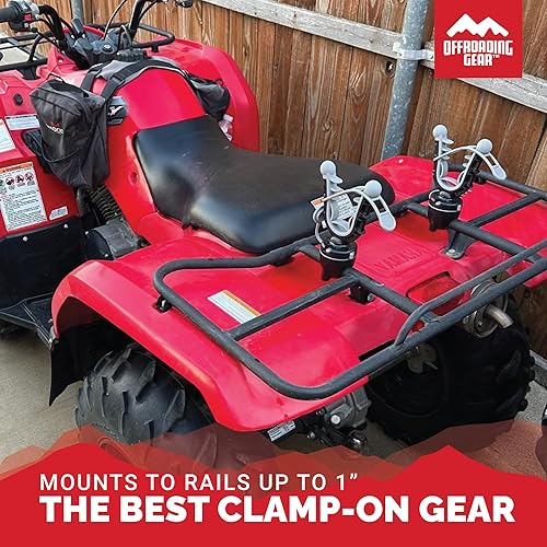 Miniatura 8 de Soporte de montaje para pistola con abrazadera para ATV con correas de goma para UTVBicicletasCarritosBarcos. Sostiene arcoshachaspalasrifles