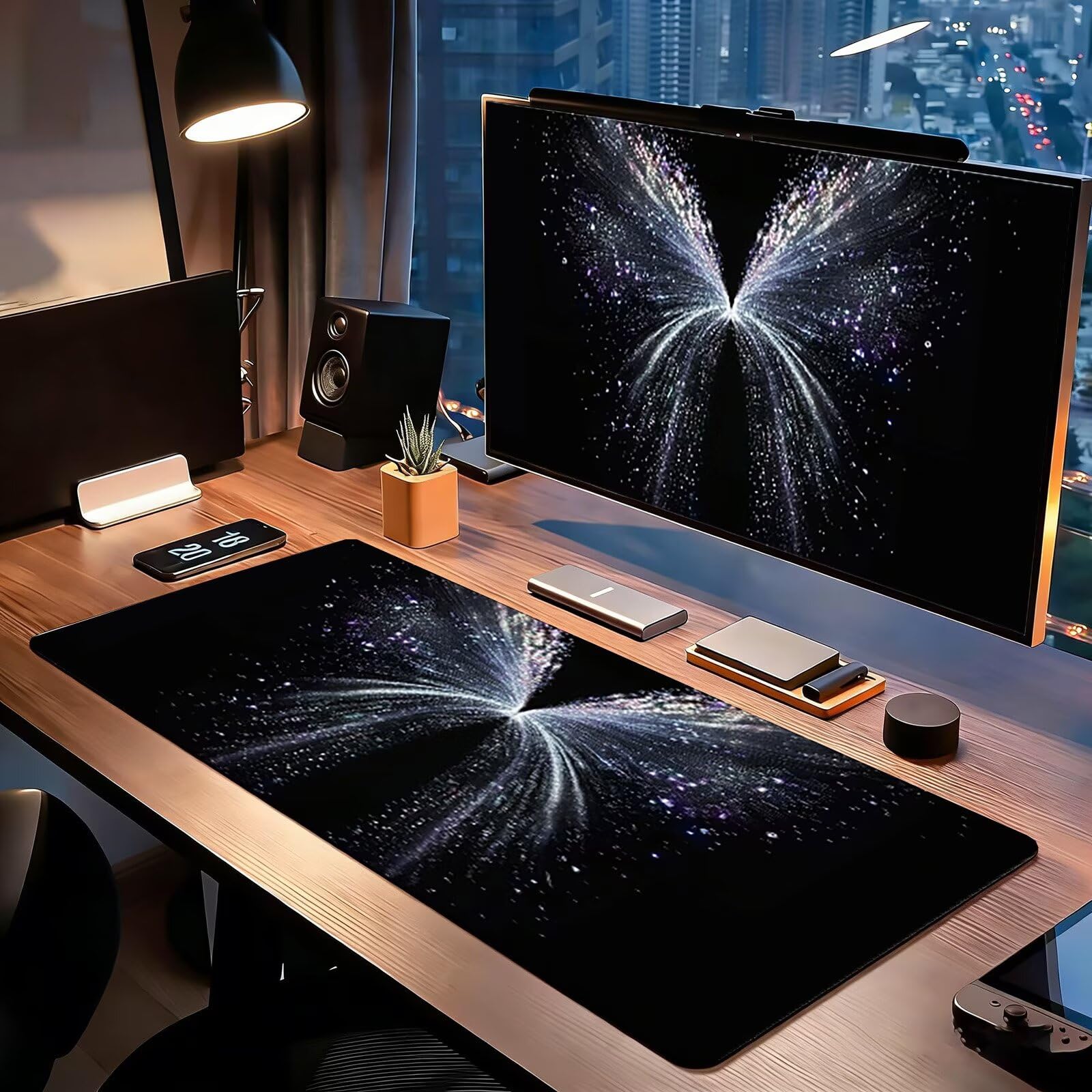 Tappetino Mouse Gaming, 1200x600mm Tappetino Mouse XXL nero 0c0-298 | Mouse Pad Grande, Ottimizzato per i Sensori da Gioco, Migliora Precisione e Velocità, per Mac e PC, Ali (8)