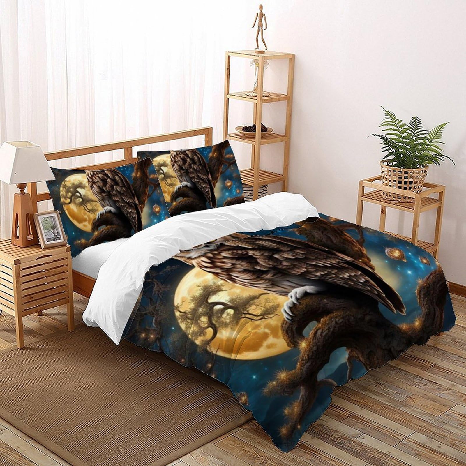 Housse de couette hibou animal sauvage pour une ambiance de chambre cocooning