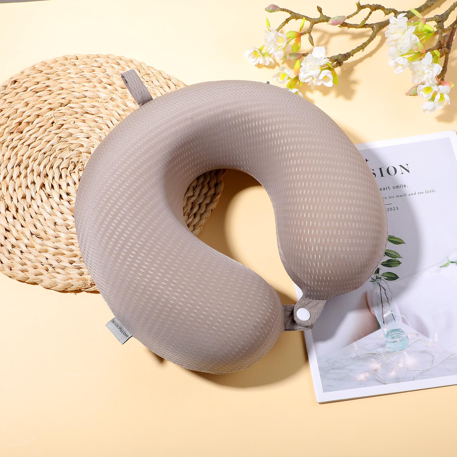 Cuscino Per Aereo Cuscino Da Viaggio Gonfiabile A Forma Di U Per Il Collo - Portatile, Per Riposo In Aereo, Treno O Auto Cuscino A U Per Collo Portatile - Foto 7