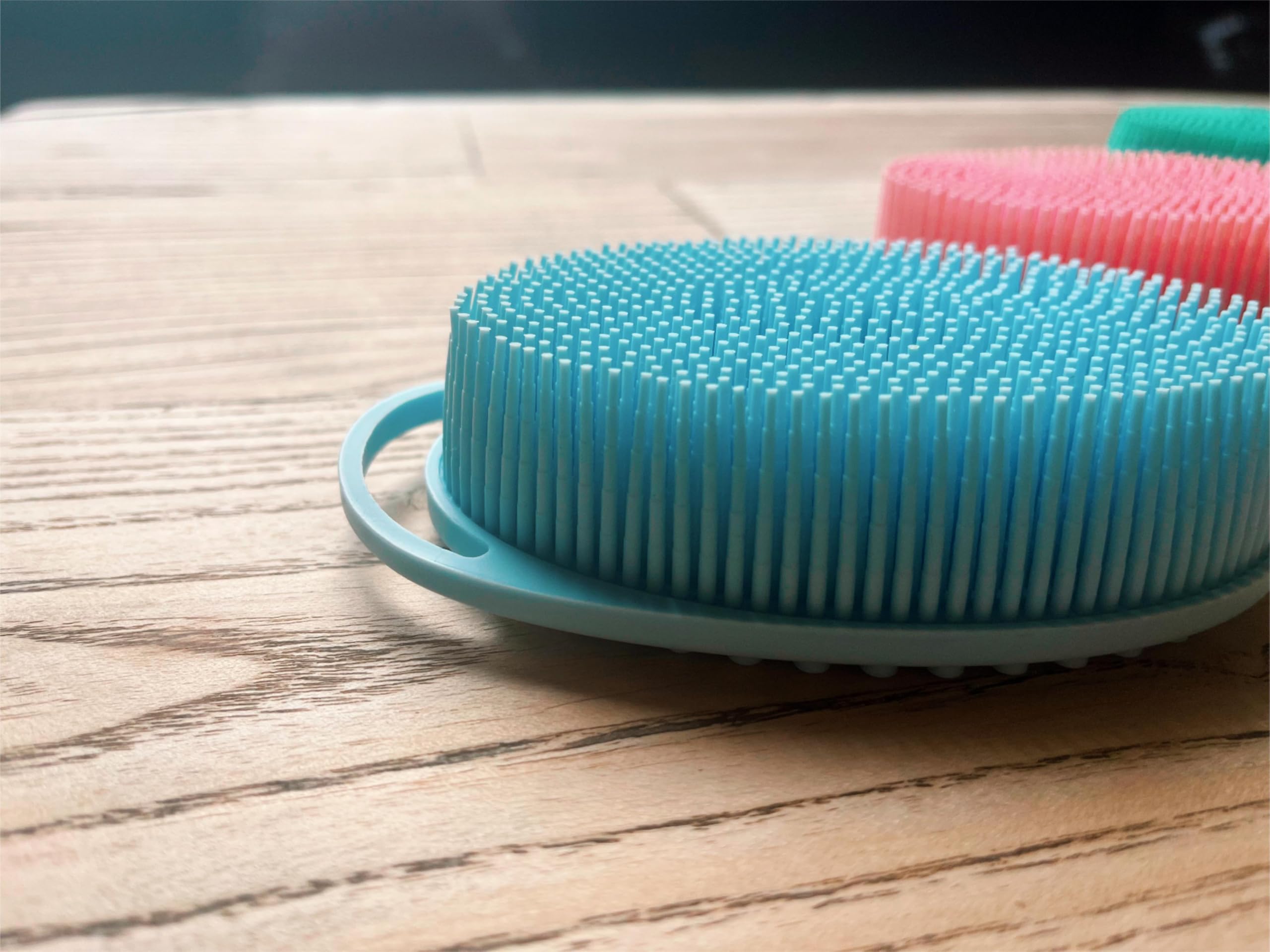 Cepillo sensorial premium para niños o autismo,Depurador corporal de silicona suave,Cepillos de terapia para sala sensorial,Cepillo de baño para ducha para mascotas (3 piezas (colgable-ovalado))