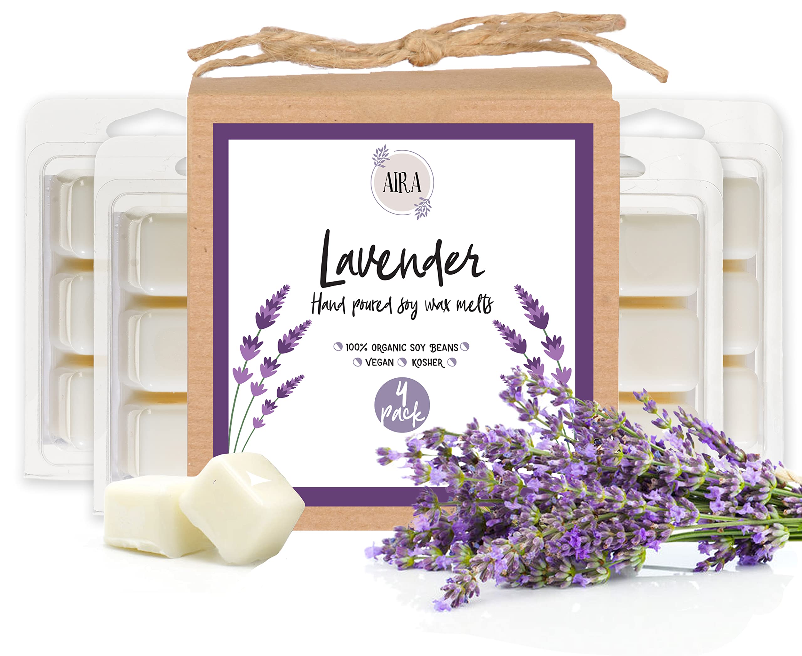 Aira Soy Tart – Cubi di cera di soia biologica, vegana, kosher, profumata con miscele di oli essenziali – No chimico 100% cera di soia scioglie per elettrico/lumini Postiano