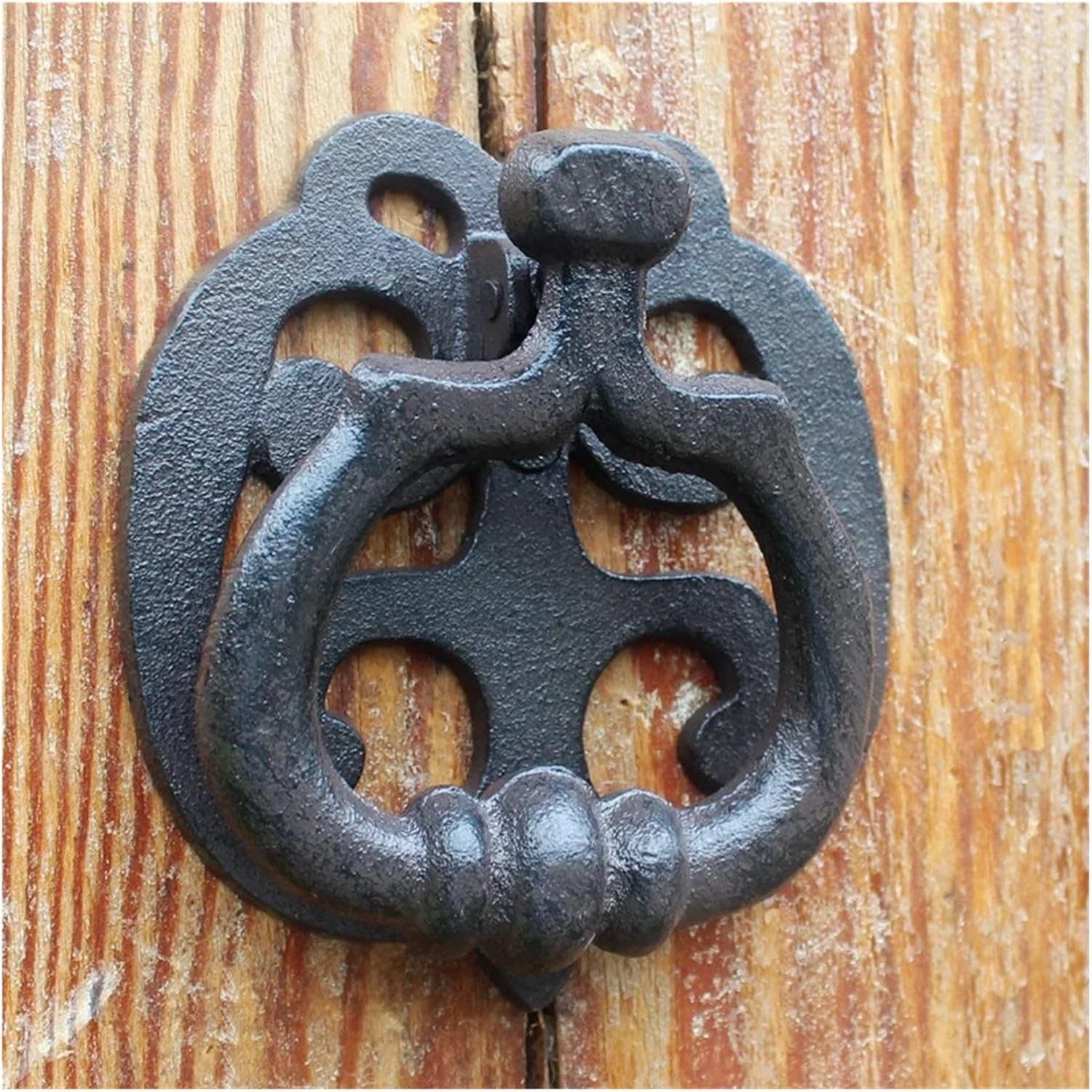 Door Knocker Door Knock Handle Home Decoration Cast Iron Wood Vintage Solid Antique
