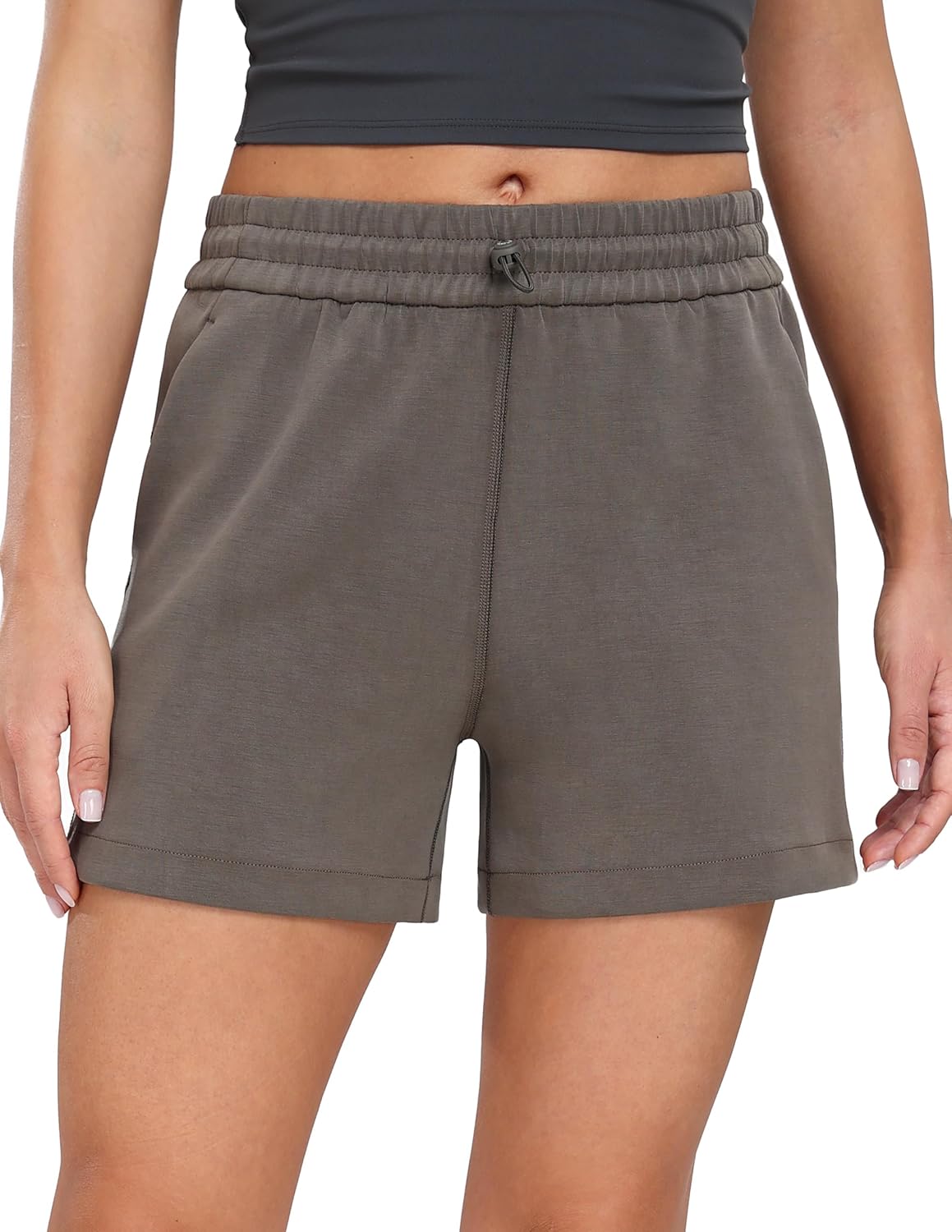 Colorfulkoala Women's High Waisted Ultra Soft Athletic Modal Shorts Casual Summer Lounge Pants with Pockets
