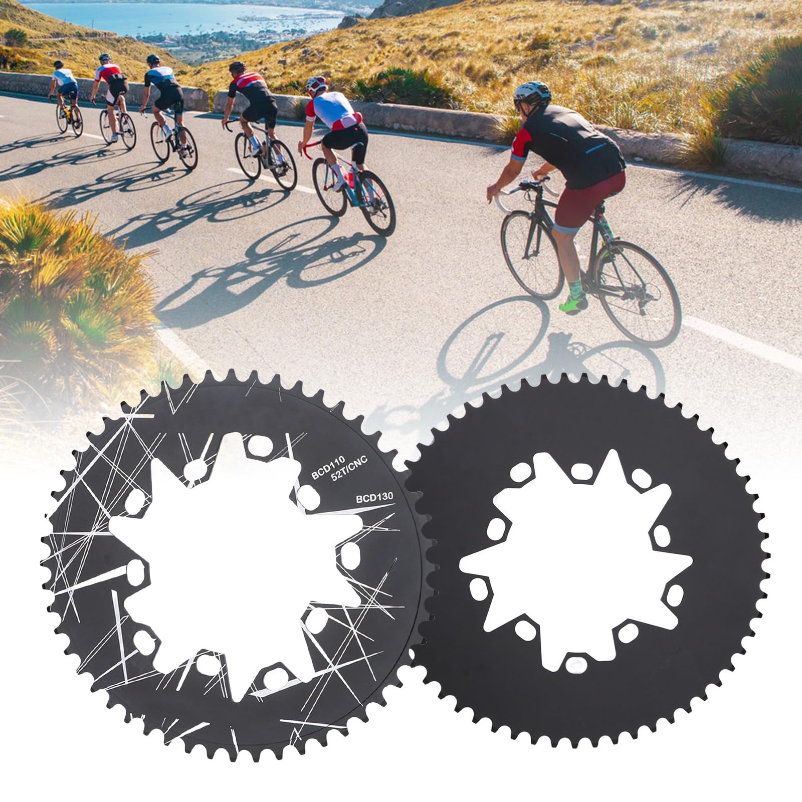 Amazon | 自転車楕円形のチェーンリング52T/54T/56T/58T/60T