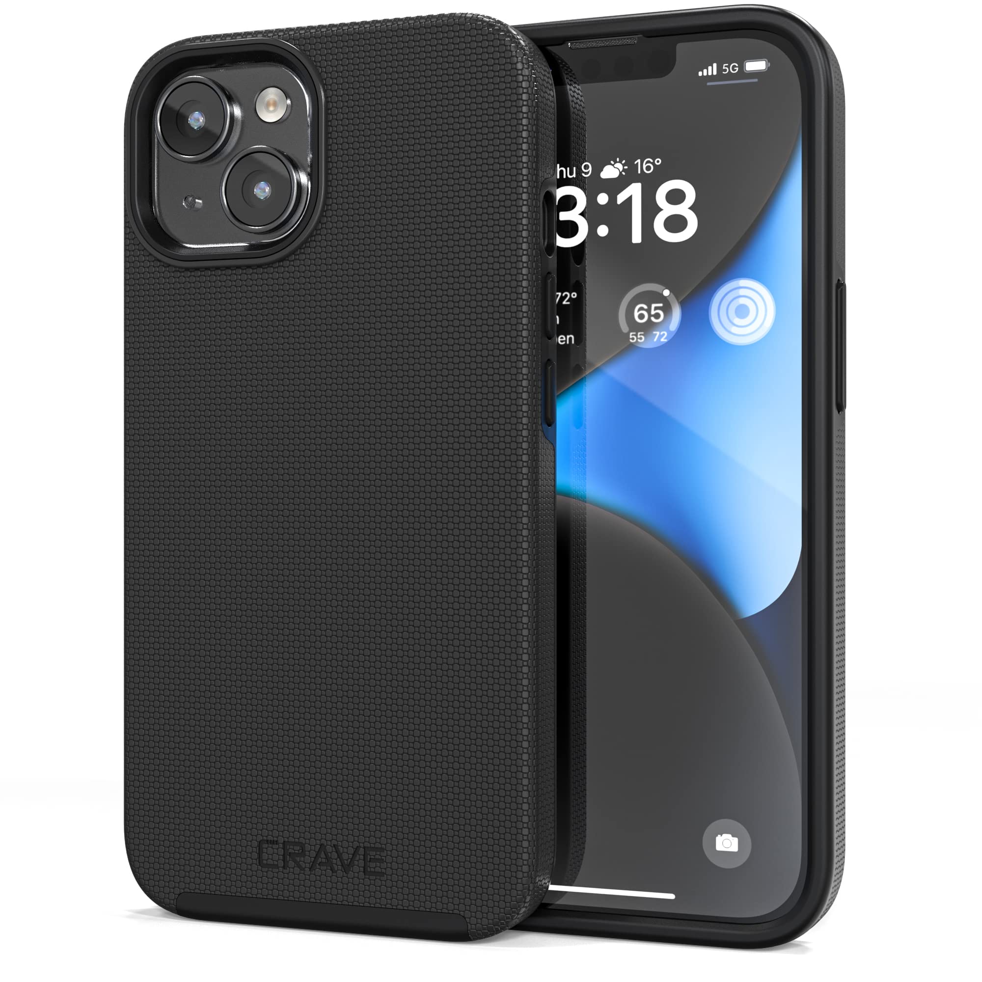 Crave Dual Guard for iPhone 14, Shockproof Protection Dual Layer Case for Apple iPhone 14 (6.1") - Black