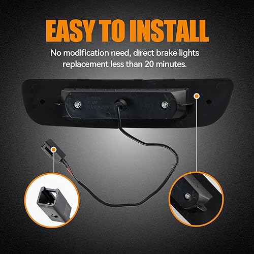 Miniatura 197 de Tercera tercera luz de freno para Chevy Silverado 1999-2006/GMC Sierra 1500 2500 3500HD, 2007 Silverado/Sierra Classic Modelo LED Time Tunnel