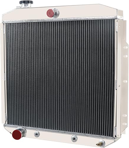 Radiador de núcleo de aluminio compatible con Ford F100 F250 F350 Pickup Truck 1954 1955 L6 V8, radiador de carreras de 4 filas radiador de