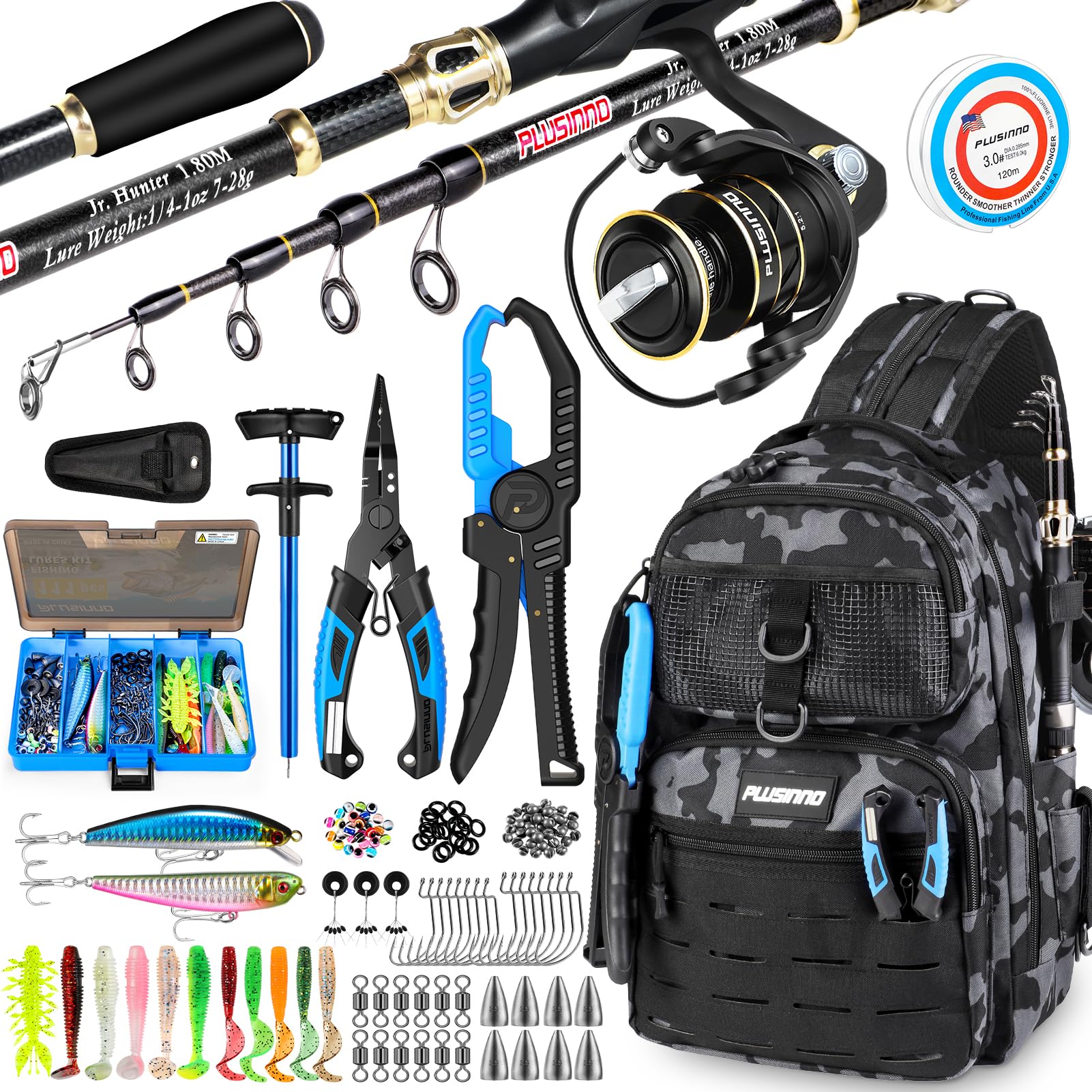 PLUSINNO Fishing Backpack - Tackle Box & Tools -10